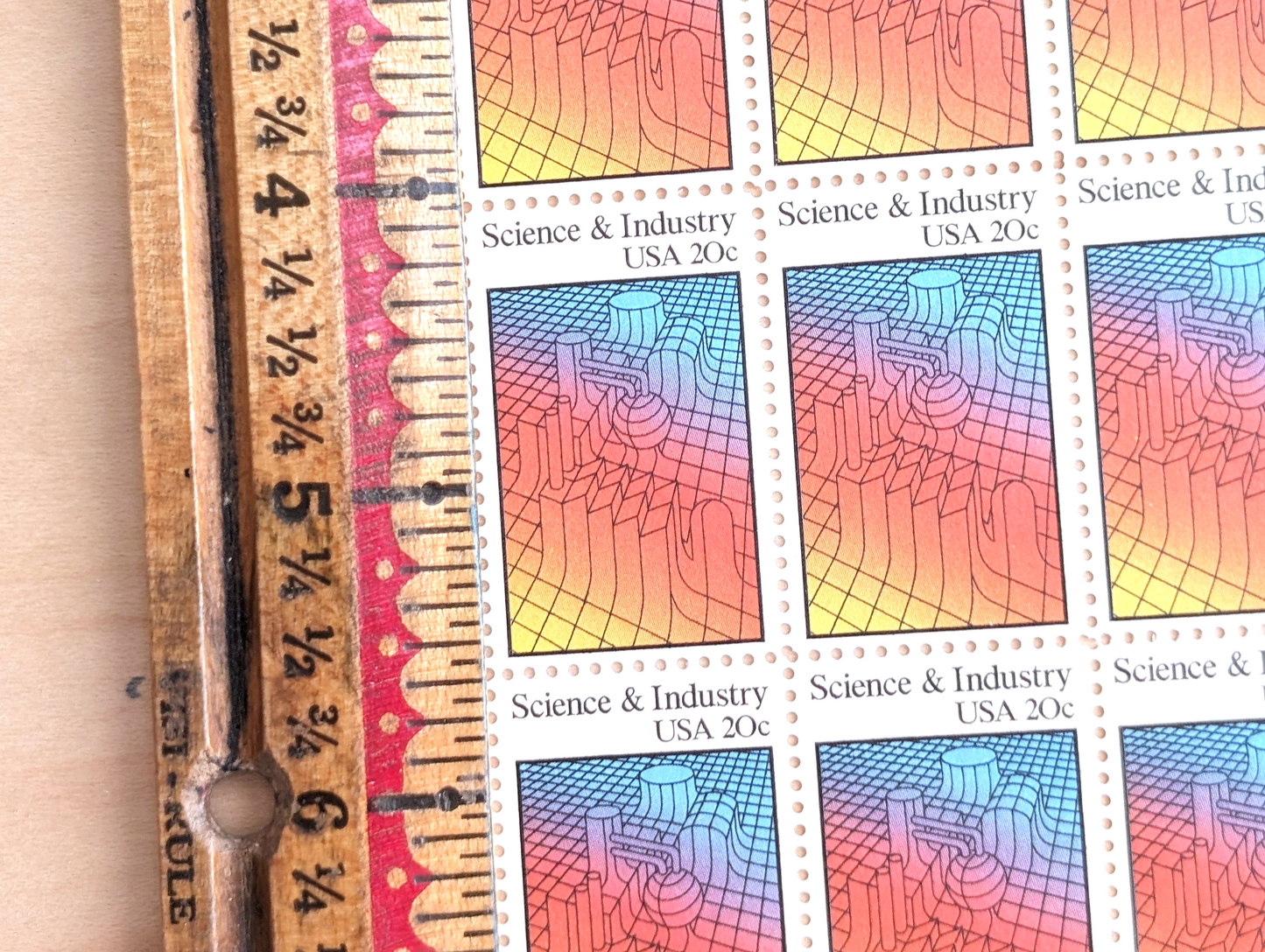 Science and Industry, Vintage Unused USPS 20 Cent Postage Stamps, Science and Industry Stamps, 1983, Gummed