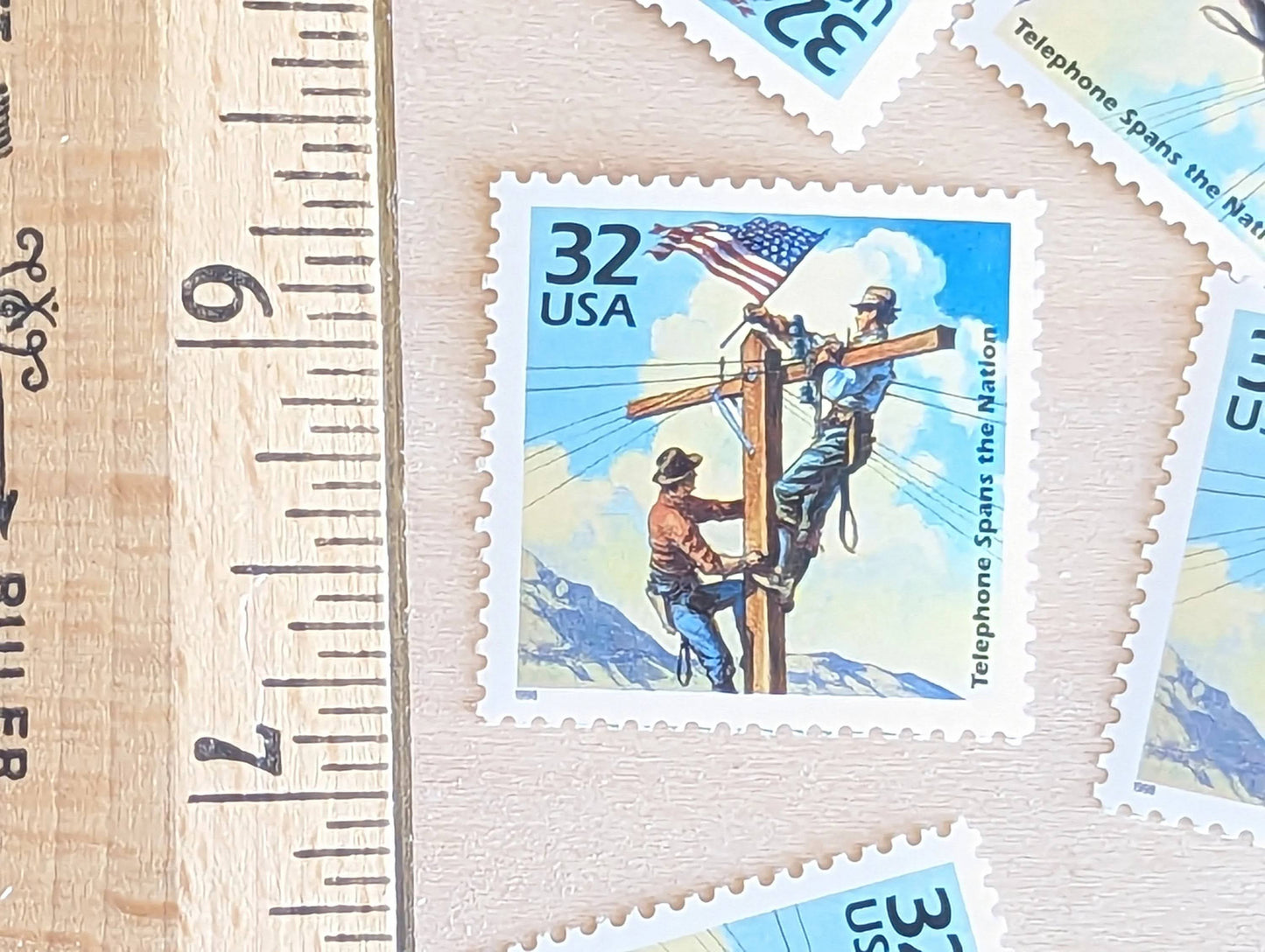 Transcontinental Telephone Line, Set of 5, Vintage Unused USPS 32 Cent Postage Stamps, 1910s Celebrate the Century Stamps 1998, Gummed