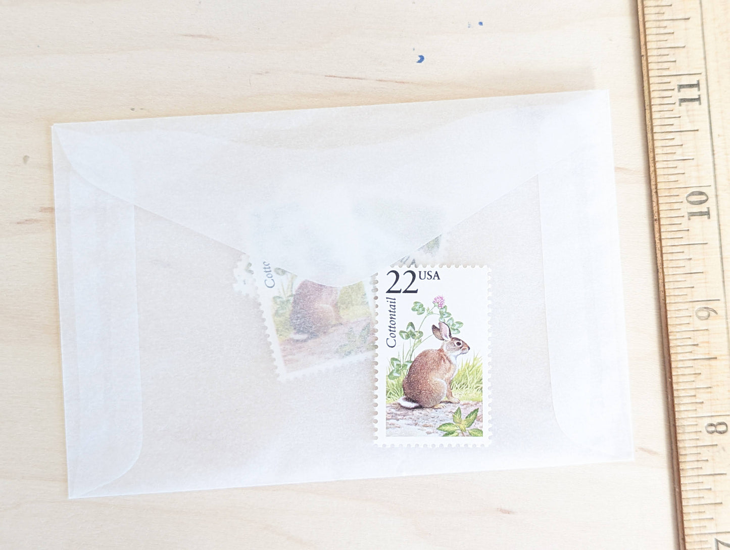 Cottontail, Set of 5, Vintage Unused USPS 22 Cent Postage Stamps, North American Wildlife Series 1987, Gummed