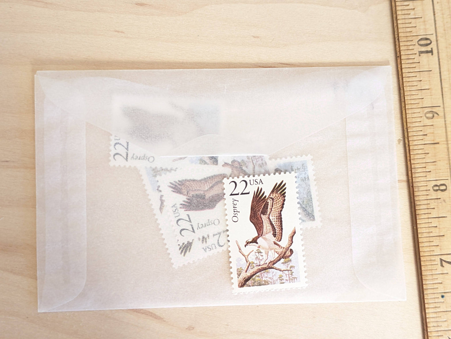 Osprey, Set of 5, Vintage Unused USPS 22 Cent Postage Stamps, North American Wildlife Series 1987, Gummed