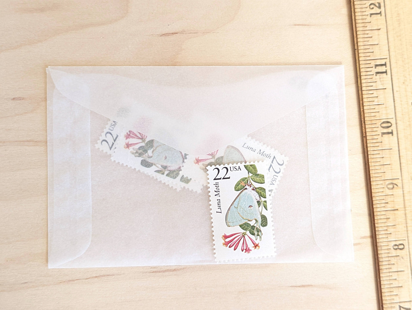 Luna Moth, Set of 5, Vintage Unused USPS 22 Cent Postage Stamps, North American Wildlife Series 1987, Gummed