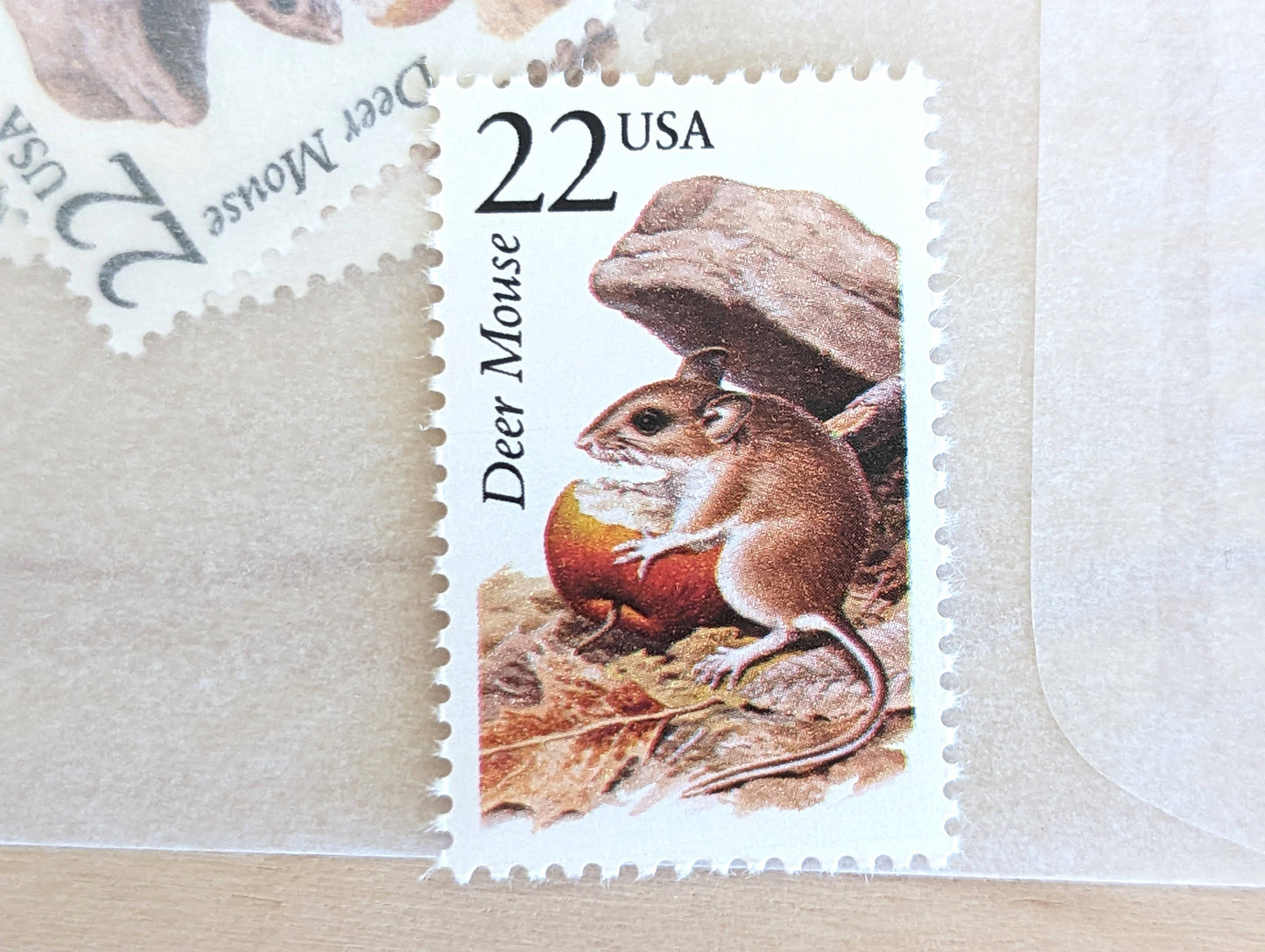 Deer Mouse, Set of 5, Vintage Unused USPS 22 Cent Postage Stamps, North American Wildlife Series 1987, Gummed