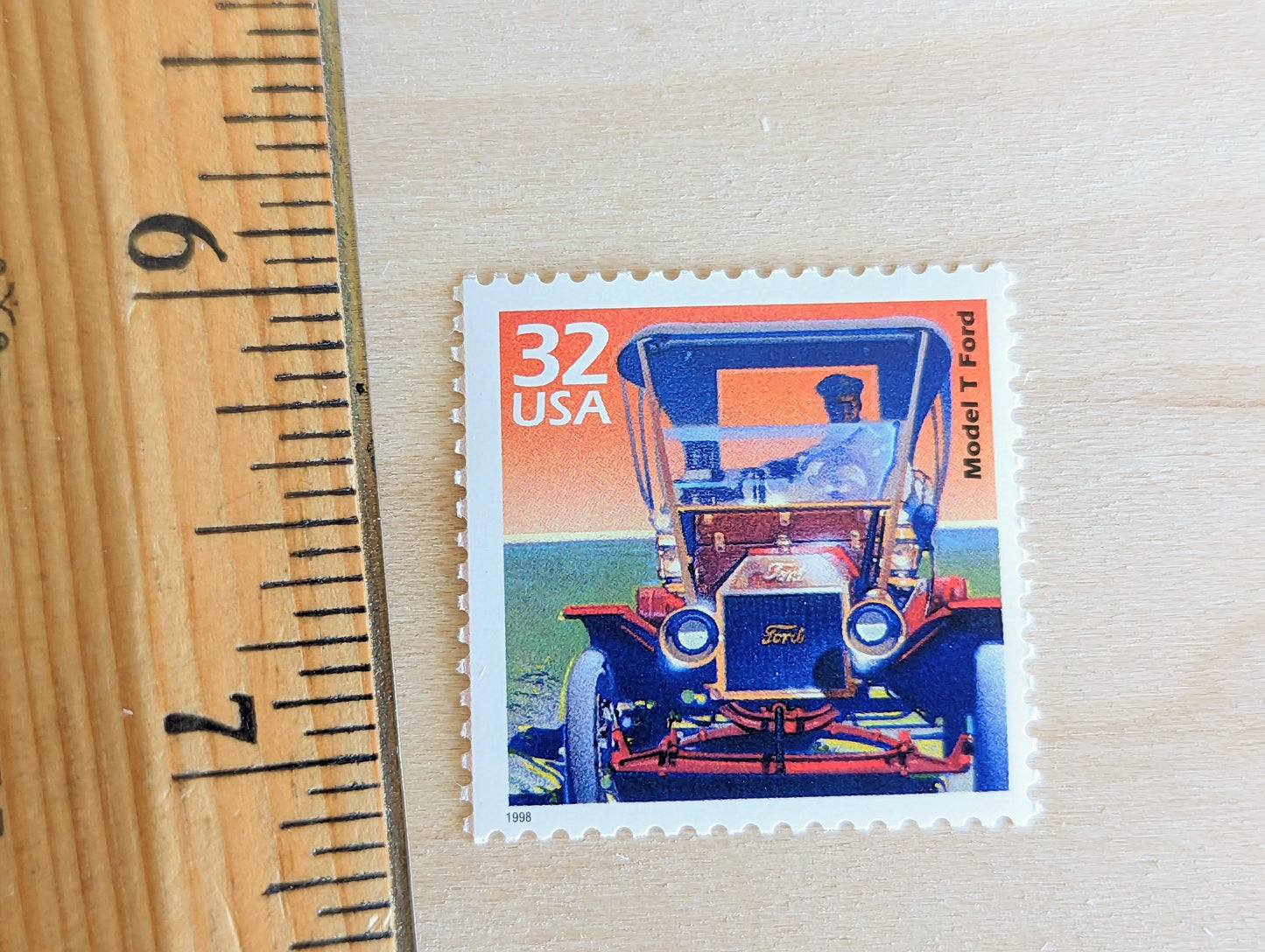 Model T Ford, Set of 5, Vintage Unused USPS 32 Cent Postage Stamps, 1900s Celebrate the Century Series 1998, Gummed