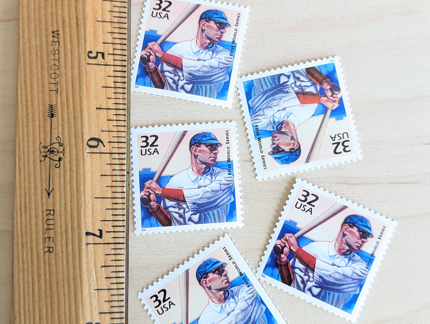 First World Series, Set of 5, Vintage Unused USPS 32 Cent Postage Stamps, 1900s Celebrate the Century Series 1998, Gummed