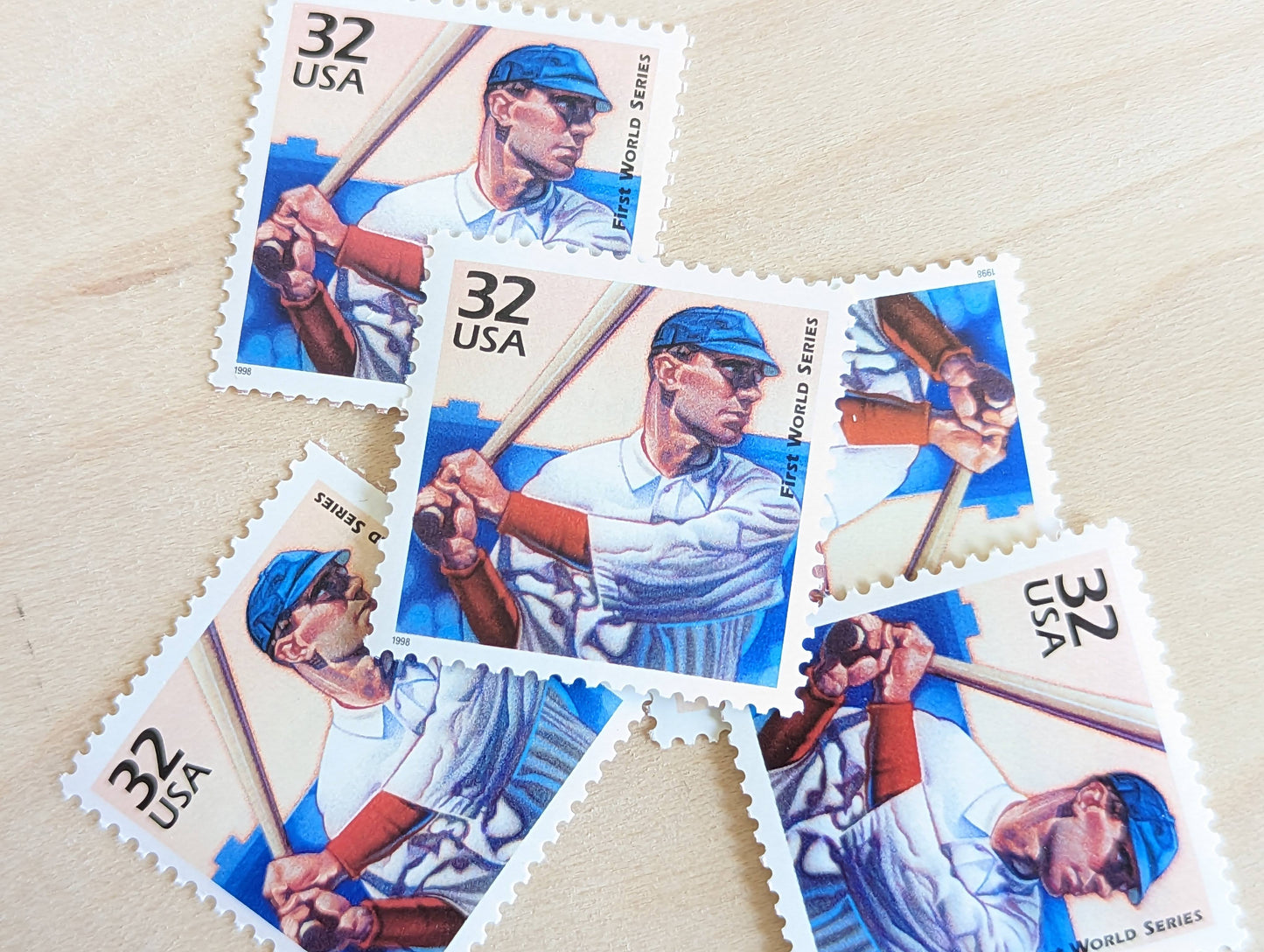 First World Series, Set of 5, Vintage Unused USPS 32 Cent Postage Stamps, 1900s Celebrate the Century Series 1998, Gummed