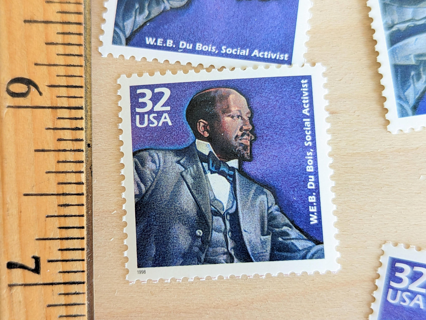 W.E.B. Du Bois, Set of 5, Vintage Unused USPS 32 Cent Postage Stamps, 1900s Celebrate the Century Series 1998, Gummed