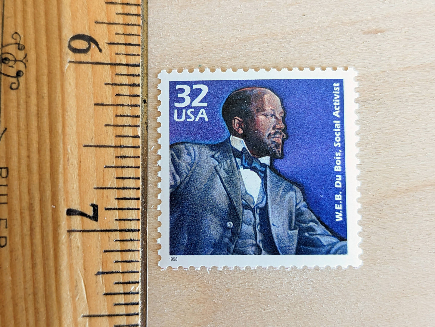 W.E.B. Du Bois, Set of 5, Vintage Unused USPS 32 Cent Postage Stamps, 1900s Celebrate the Century Series 1998, Gummed