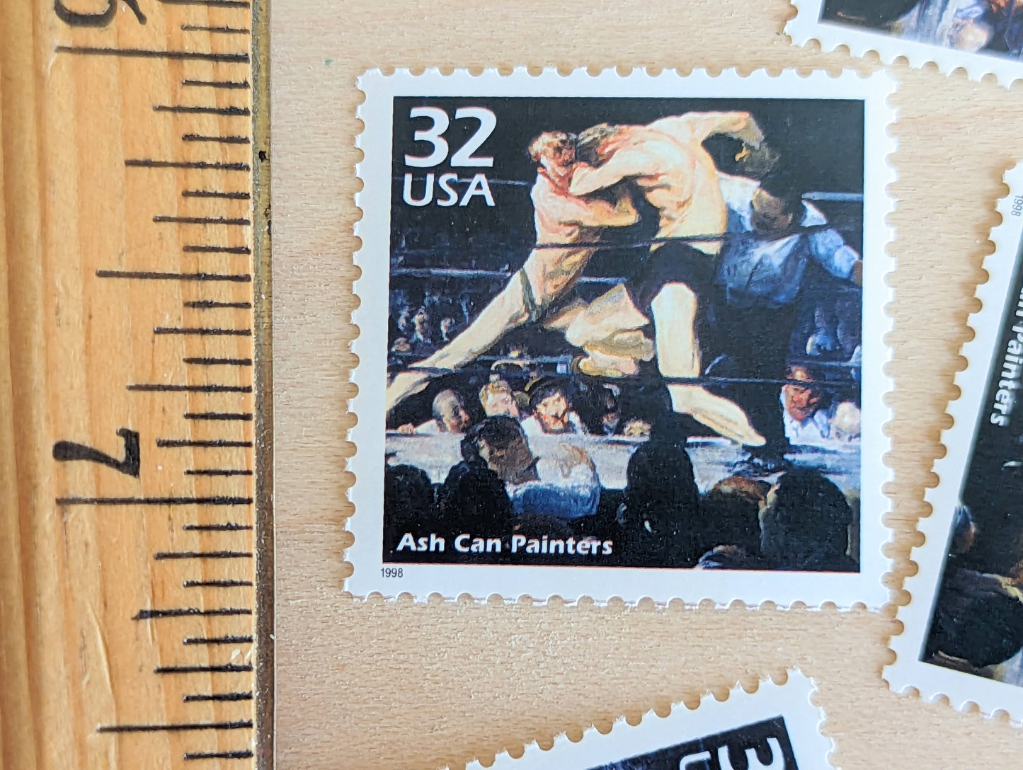 Ash Can Painters, Set of 5, Vintage Unused USPS 32 Cent Postage Stamps, 1900s Celebrate the Century Series 1998, Gummed