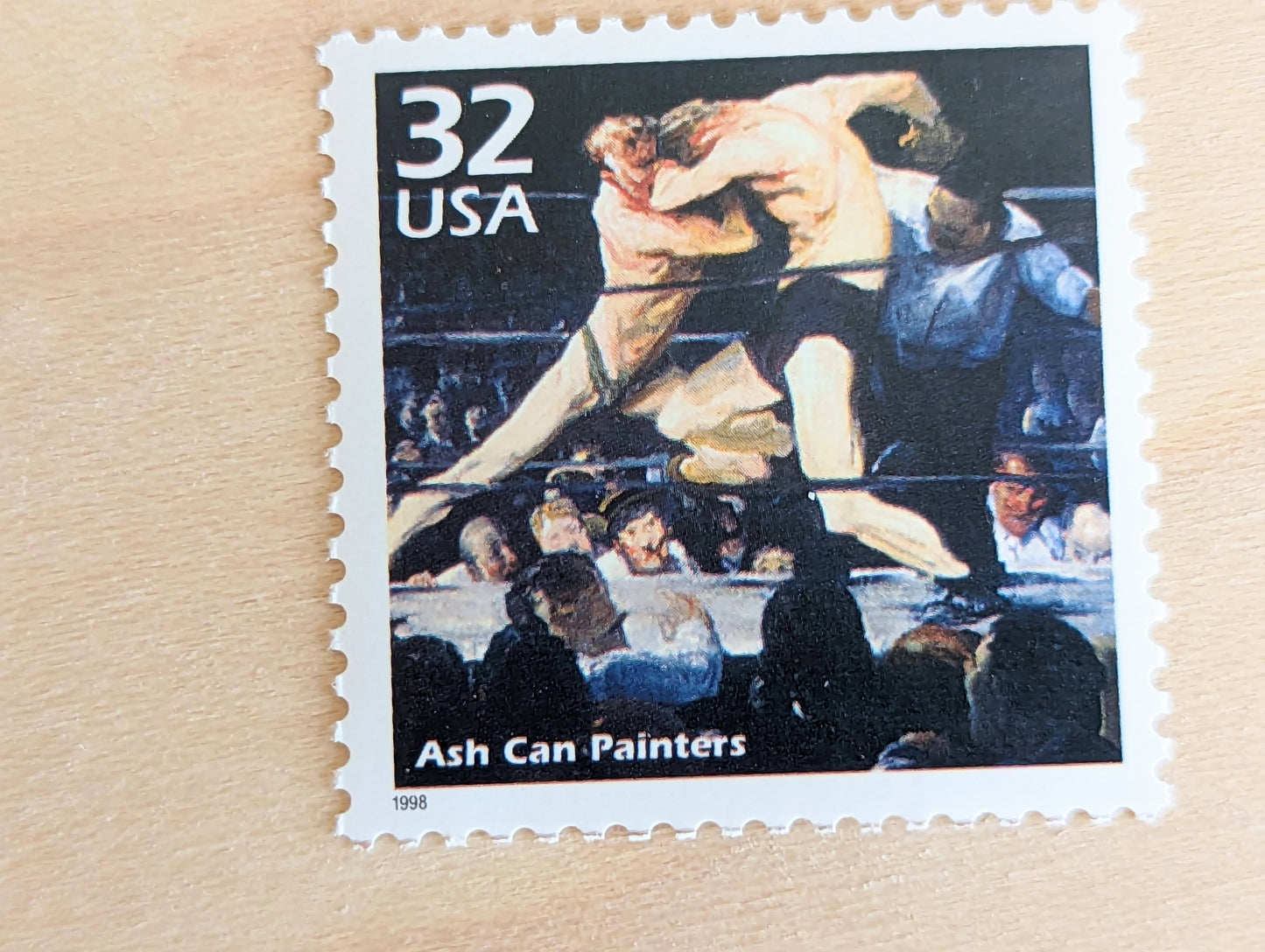 Ash Can Painters, Set of 5, Vintage Unused USPS 32 Cent Postage Stamps, 1900s Celebrate the Century Series 1998, Gummed
