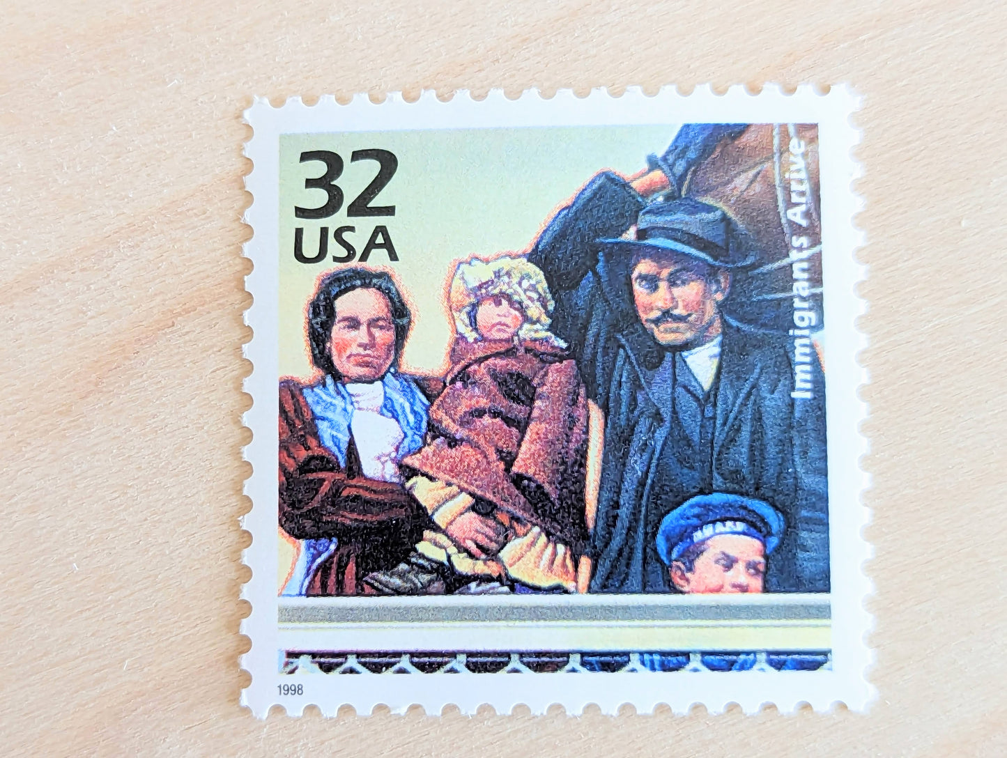 Ellis Island, Set of 5, Vintage Unused USPS 32 Cent Postage Stamps, 1900s Celebrate the Century Series 1998, Gummed