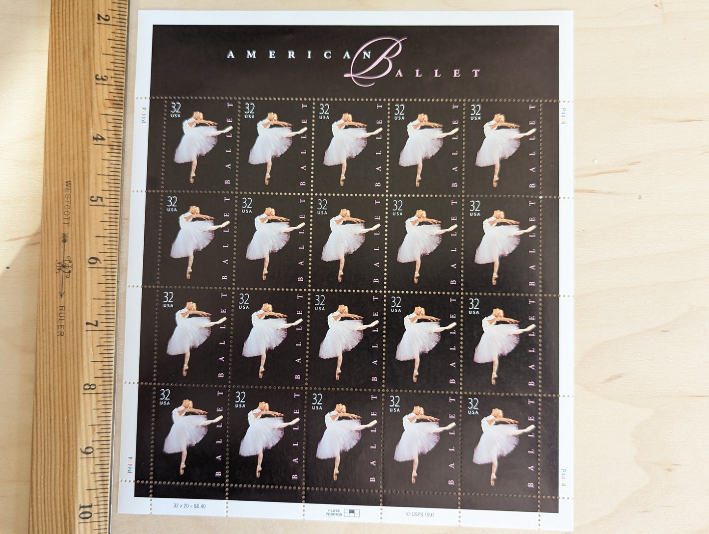 Ballet, Vintage Unused USPS 32 Cent Postage Stamps, American Ballet Stamps, 1998, Gummed