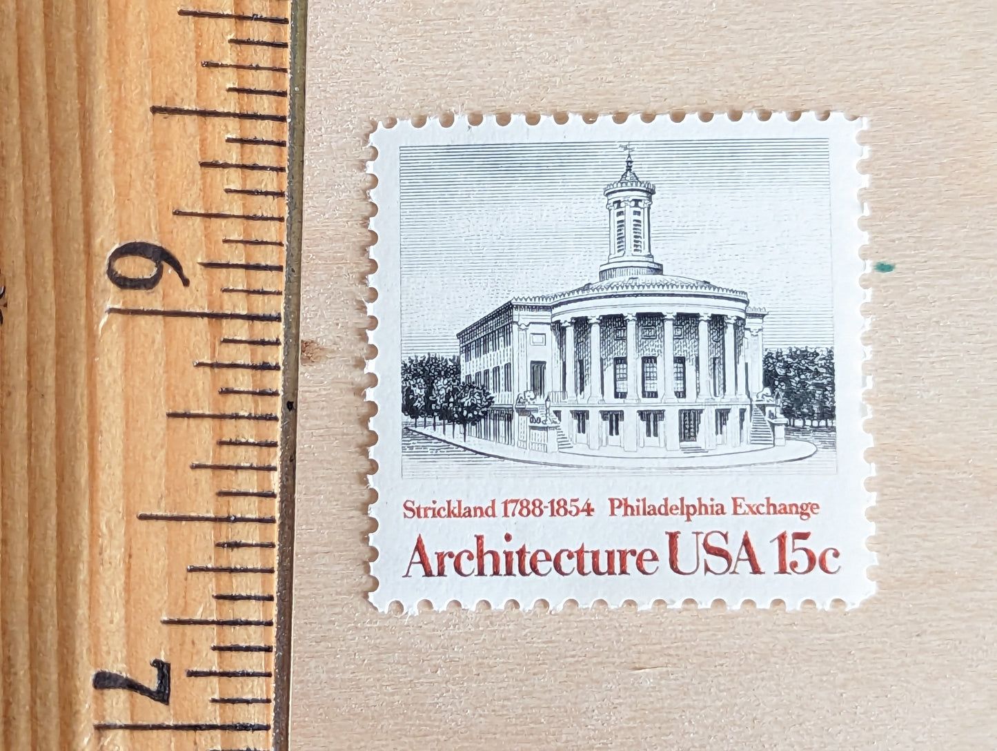 Architecture, Vintage Unused USPS 15 Cent Postage Stamps, American Architecture (Boston State House, Philadelphia Exchange, Baltimore Cathedral, Virginia Rotunda), 1979, Gummed