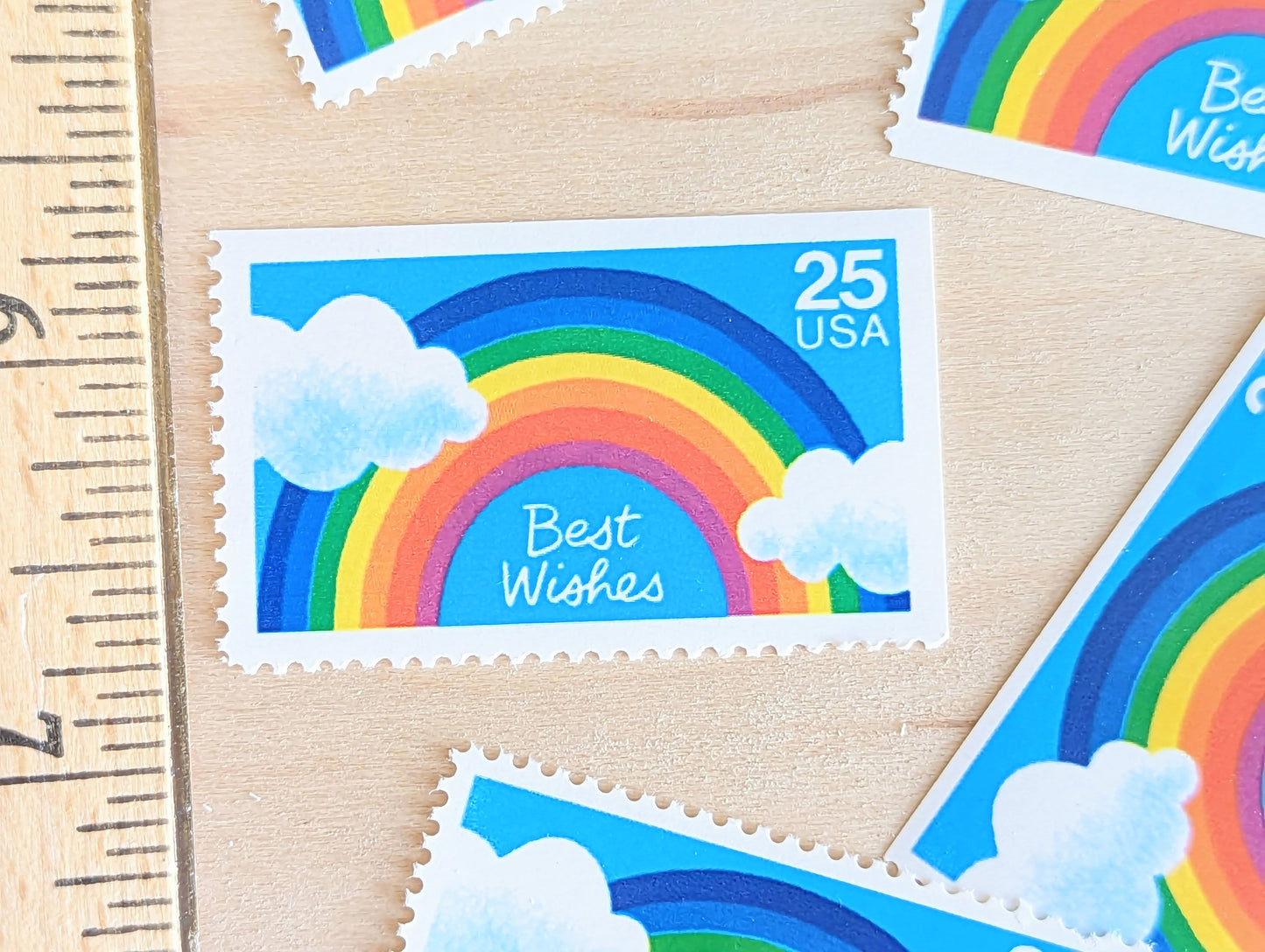 Best Wishes Stamps, Set of 5, Vintage Unused USPS 25 Cent Postage Stamps, Best Wishes Stamps 1988, Gummed