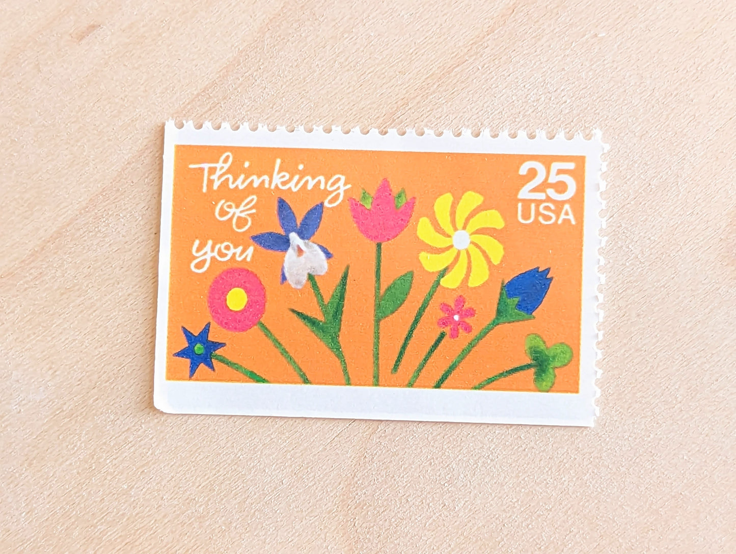 Thinking of You Stamps, Set of 5, Vintage Unused USPS 25 Cent Postage Stamps, Thinking of You Stamps 1988, Gummed