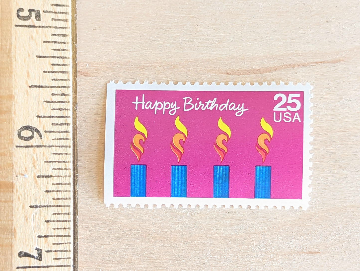 Happy Birthday Stamps, Set of 5, Vintage Unused USPS 25 Cent Postage Stamps, Birthday Stamps 1988, Gummed