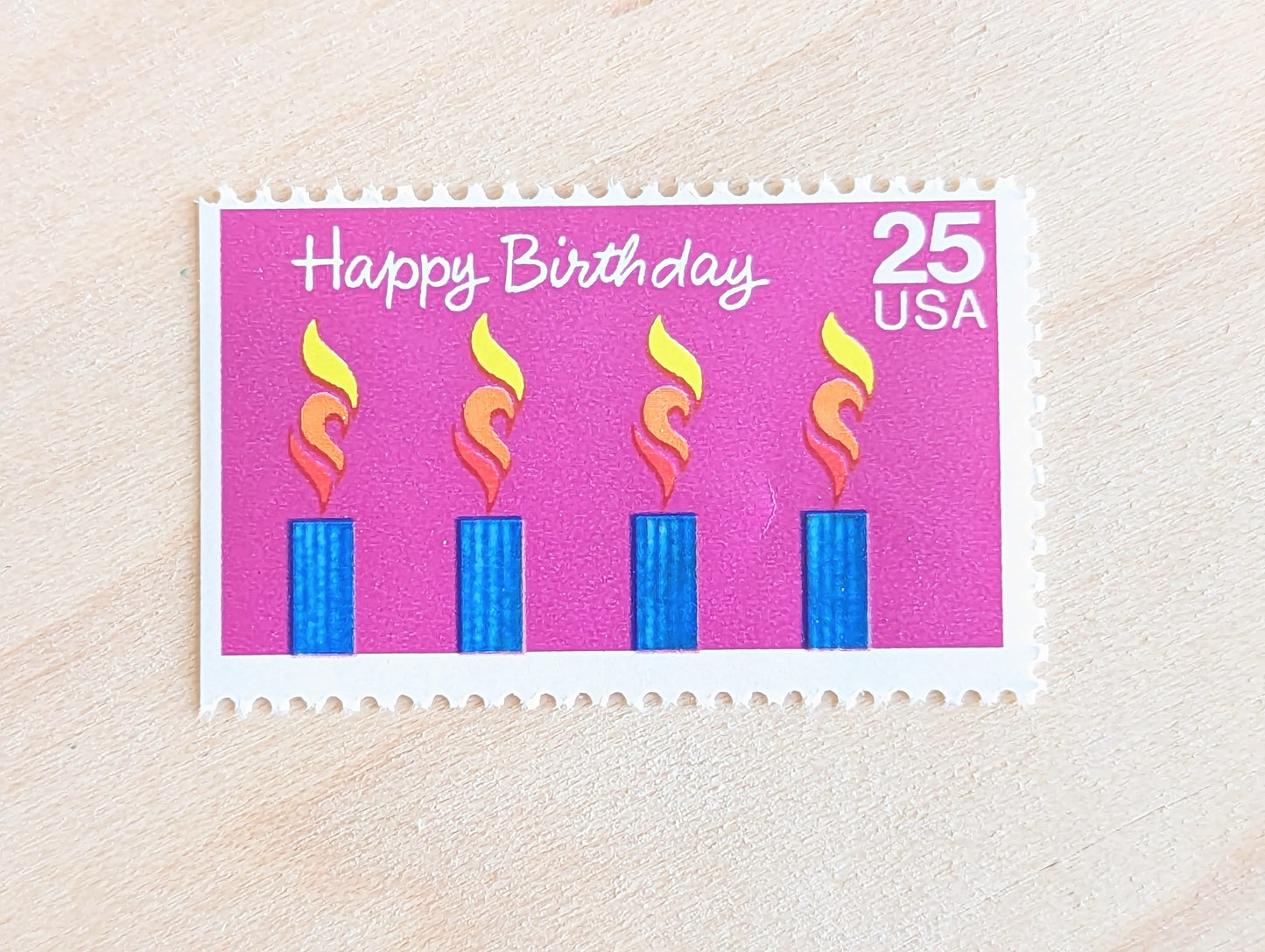 Happy Birthday Stamps, Set of 5, Vintage Unused USPS 25 Cent Postage Stamps, Birthday Stamps 1988, Gummed