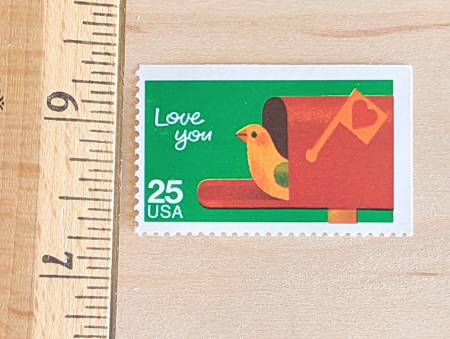Love You Stamps, Set of 5, Vintage Unused USPS 25 Cent Postage Stamps, Love Stamps 1988, Gummed