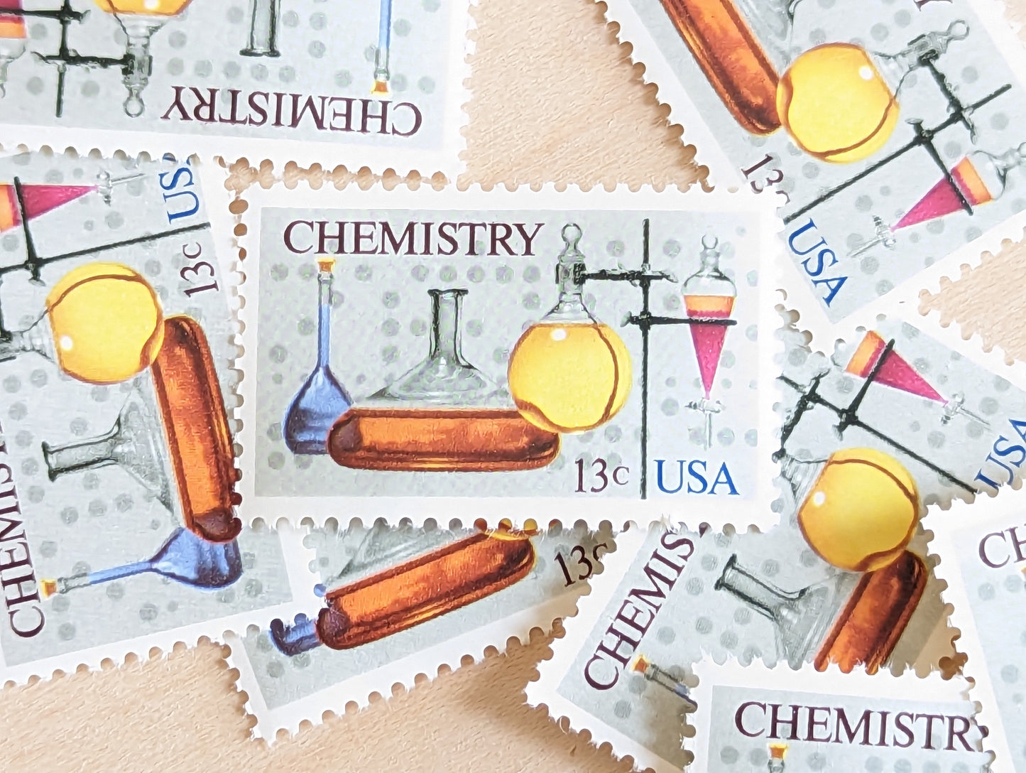 Chemistry, Vintage Unused USPS 13 Cent Postage Stamps, Chemistry Stamps, 1976, Gummed