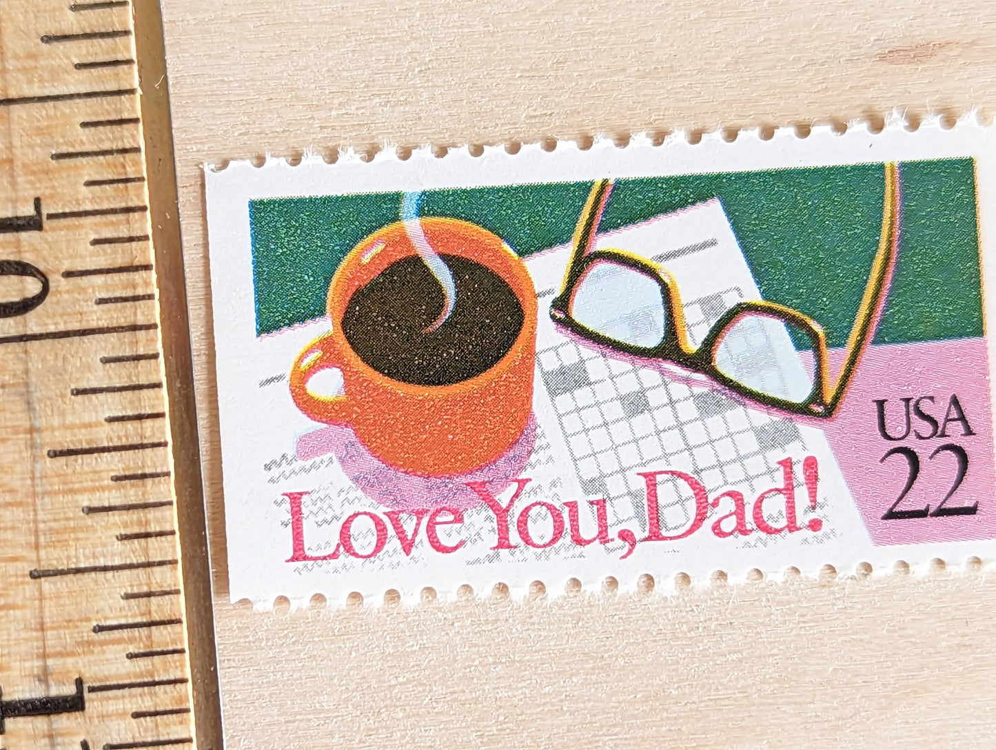 Love You, Dad! Stamps, Set of 5, Vintage Unused USPS 22 Cent Postage Stamps, Father’s Day Stamps 1987, Gummed