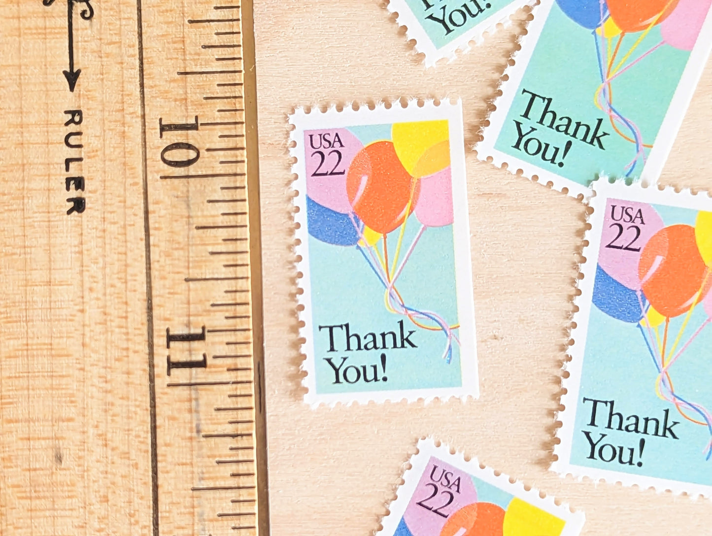 Thank You! Stamps, Set of 5, Vintage Unused USPS 22 Cent Postage Stamps, Thank You Stamps 1987, Gummed