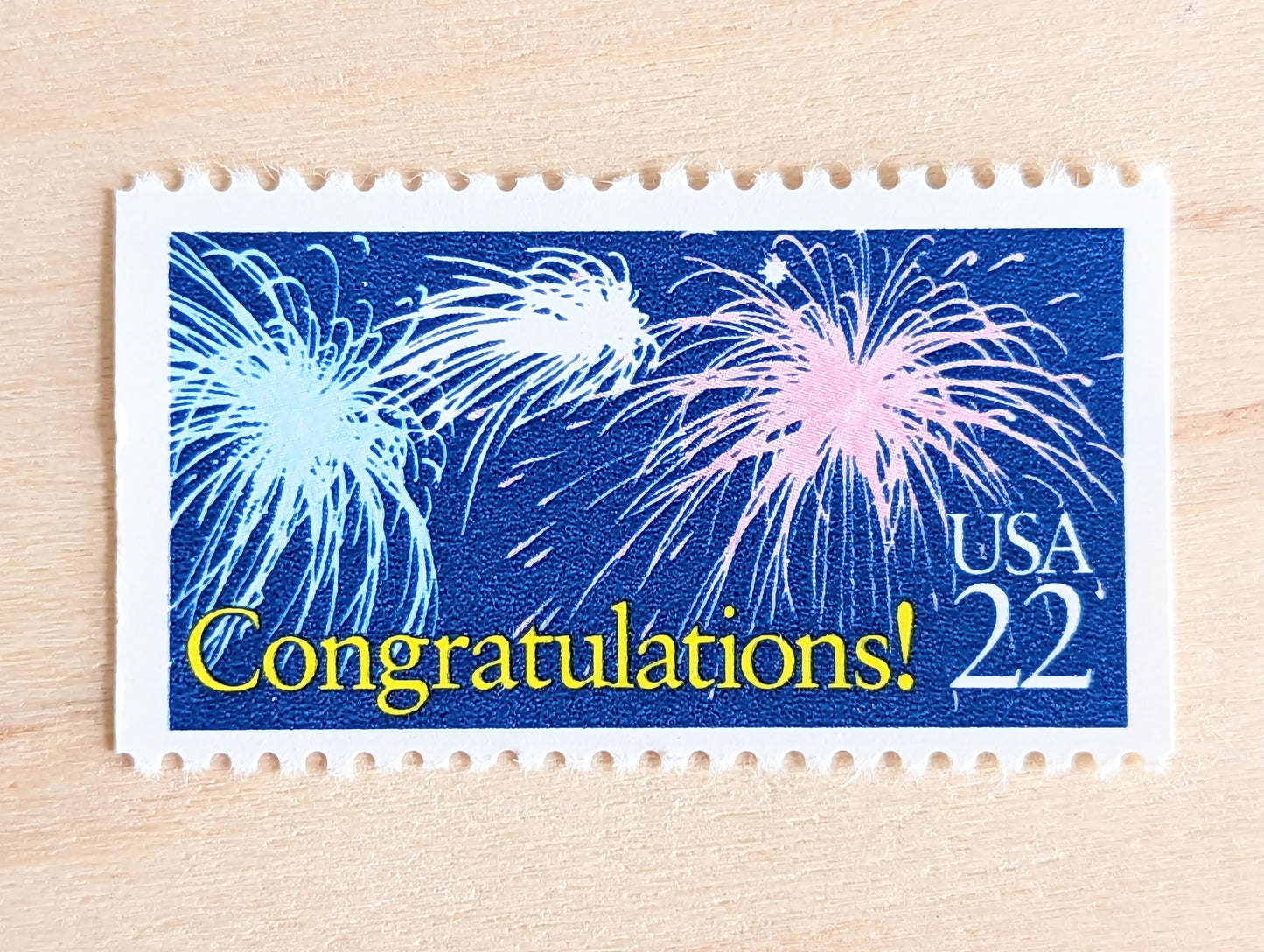 Congratulations! Stamps, Set of 5, Vintage Unused USPS 22 Cent Postage Stamps, Congratulations Stamps 1987, Gummed