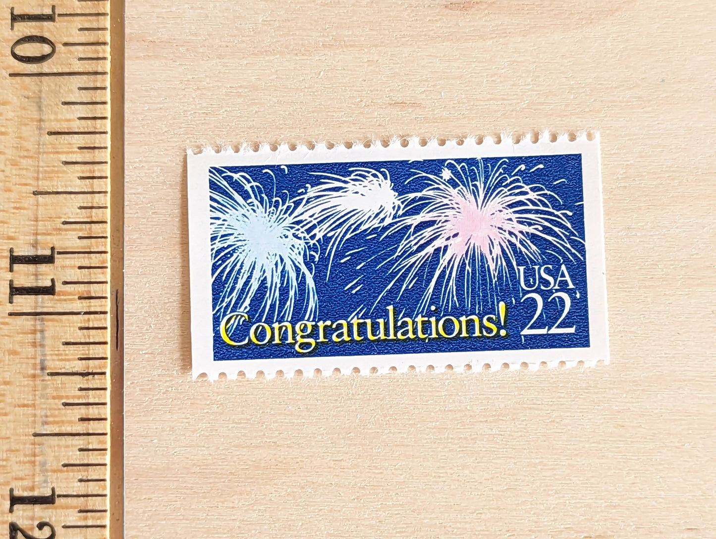 Congratulations! Stamps, Set of 5, Vintage Unused USPS 22 Cent Postage Stamps, Congratulations Stamps 1987, Gummed