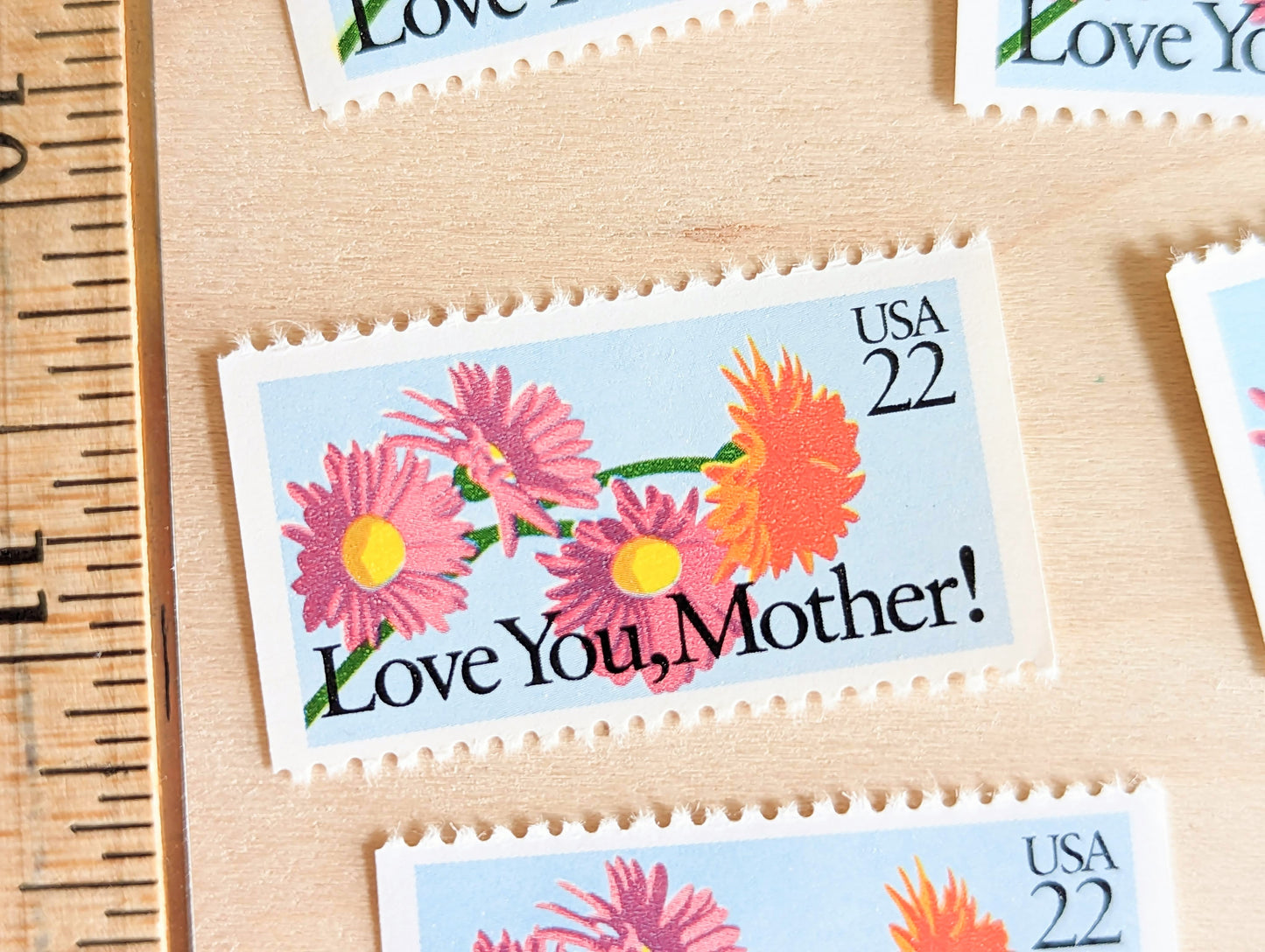 Love You, Mother! Stamps, Set of 5, Vintage Unused USPS 22 Cent Postage Stamps, Mother’s Day Stamps 1987, Gummed