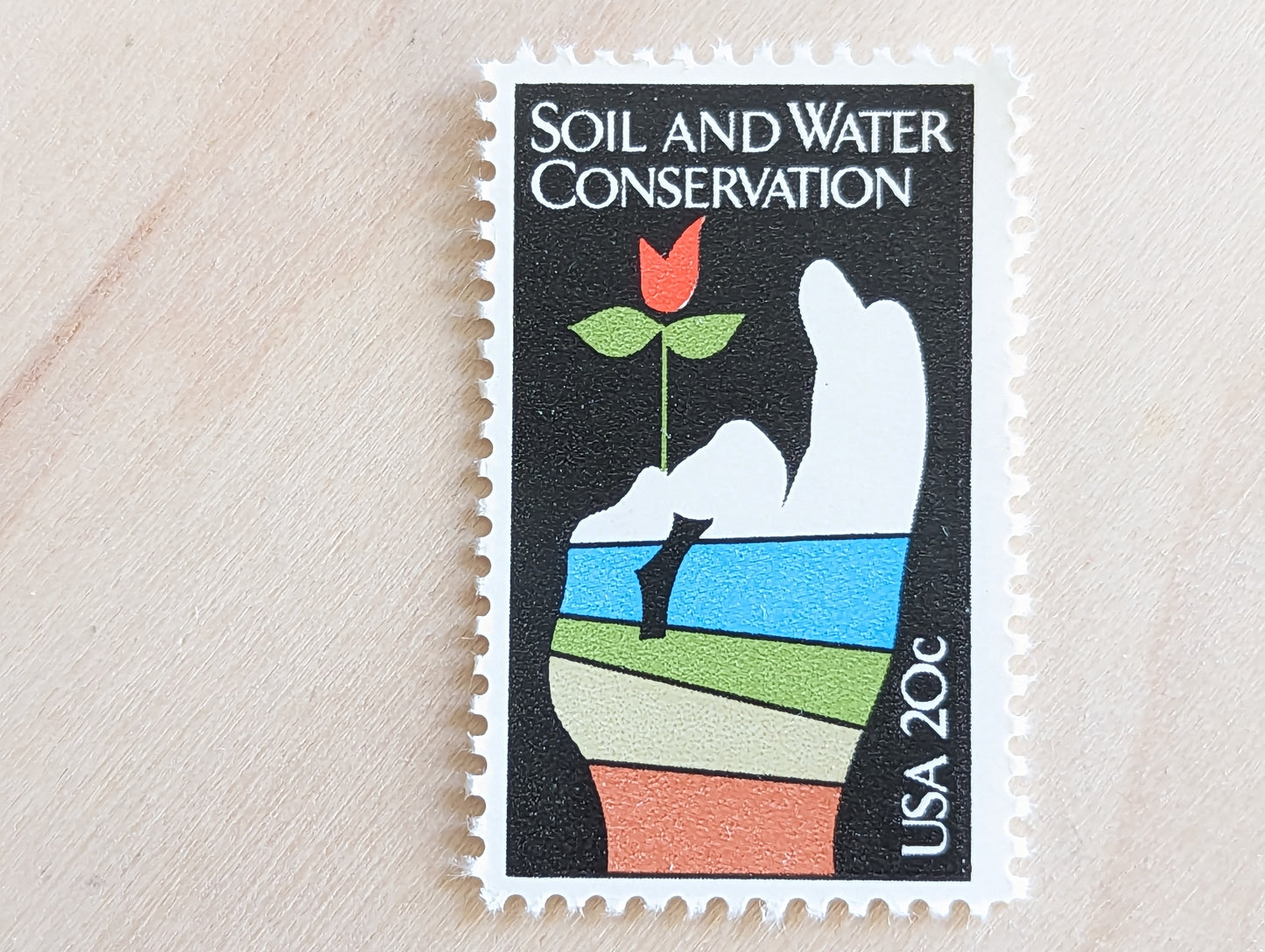 Soil and Water Conservation, Vintage Unused USPS 20 Cent Postage Stamps, Soil and Water Conservation Stamps, 1984, Gummed