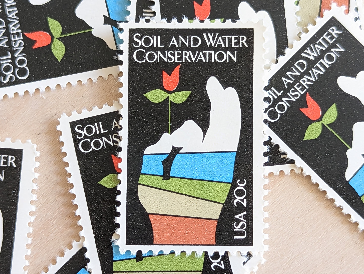 Soil and Water Conservation, Vintage Unused USPS 20 Cent Postage Stamps, Soil and Water Conservation Stamps, 1984, Gummed