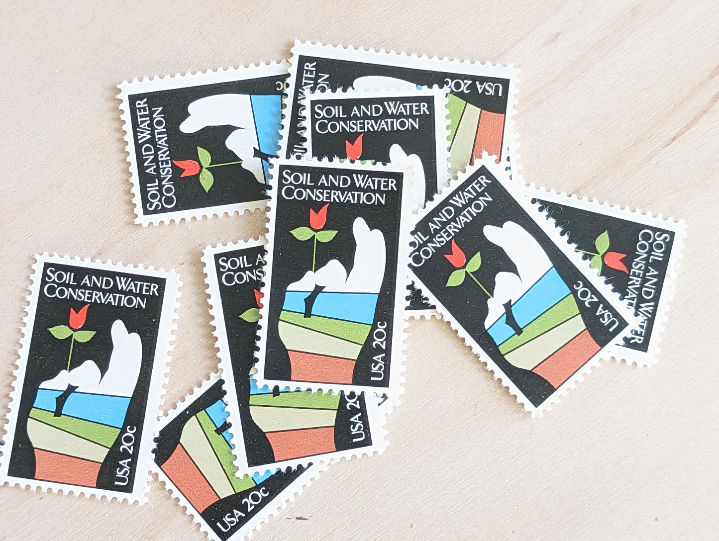 Soil and Water Conservation, Vintage Unused USPS 20 Cent Postage Stamps, Soil and Water Conservation Stamps, 1984, Gummed