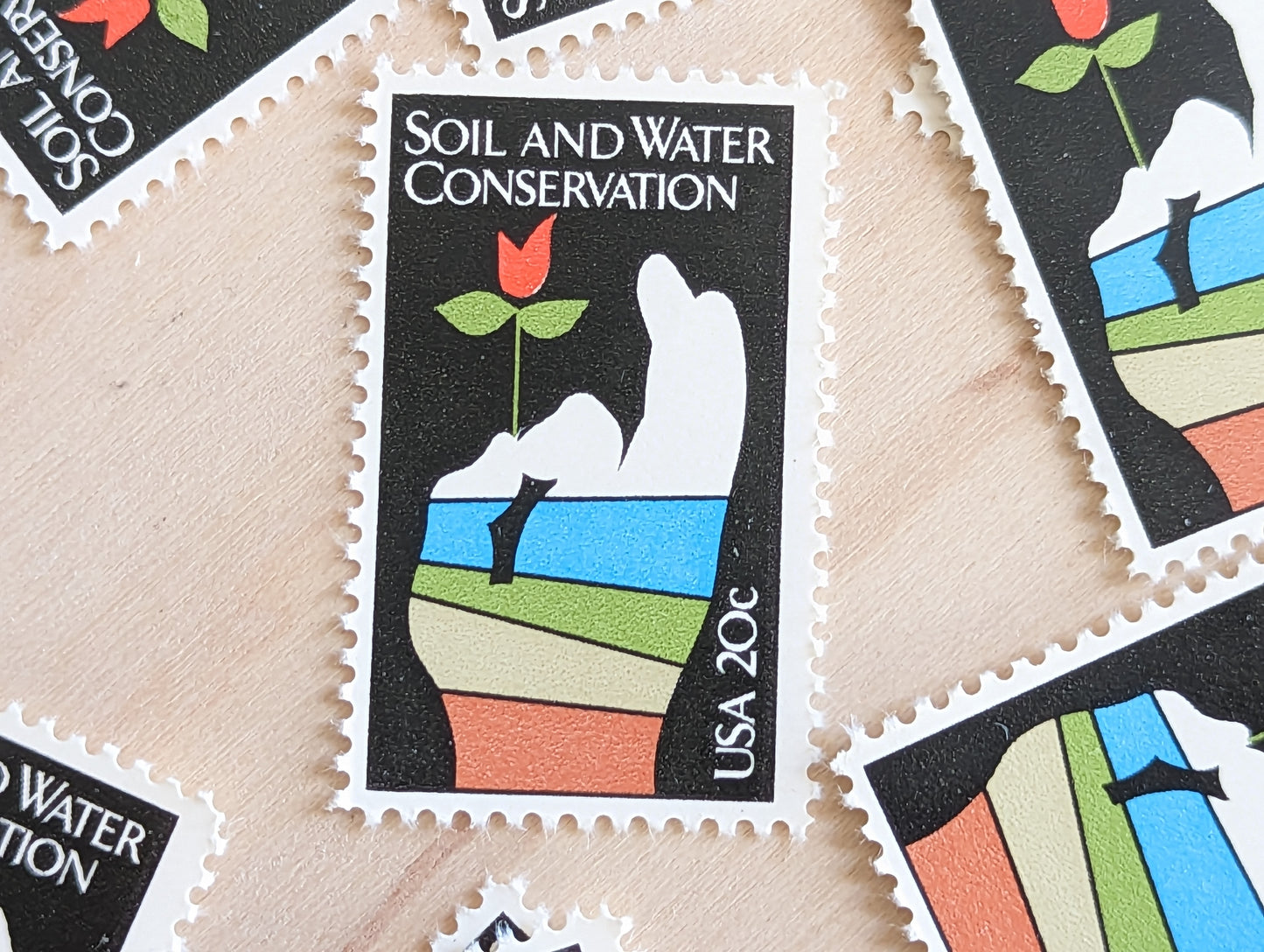 Soil and Water Conservation, Vintage Unused USPS 20 Cent Postage Stamps, Soil and Water Conservation Stamps, 1984, Gummed
