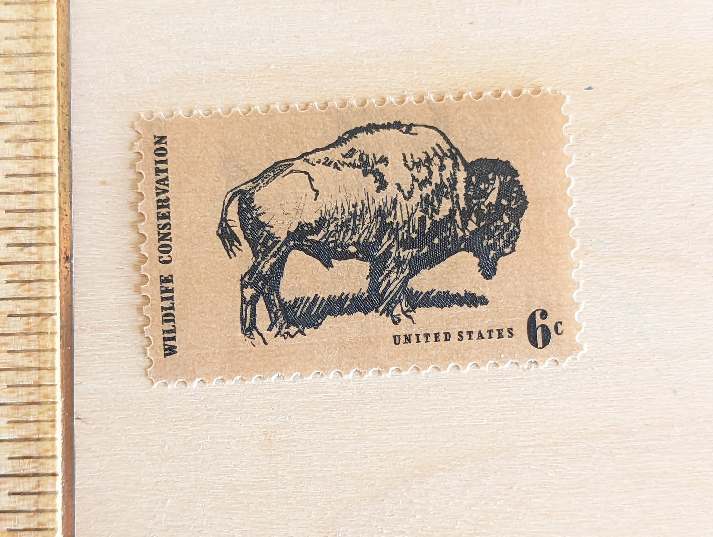 Wildlife Conservation Bison, Vintage Unused USPS 6 Cent Postage Stamps, Wildlife Conservation Stamps (Bison), 1970, Gummed