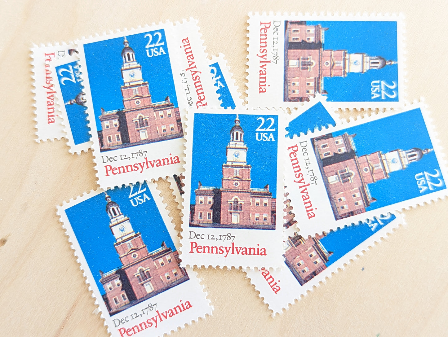 Pennsylvania Statehood Stamps, Vintage Unused USPS 22 Cent Postage Stamps, Statehood Stamps 1987, Gummed