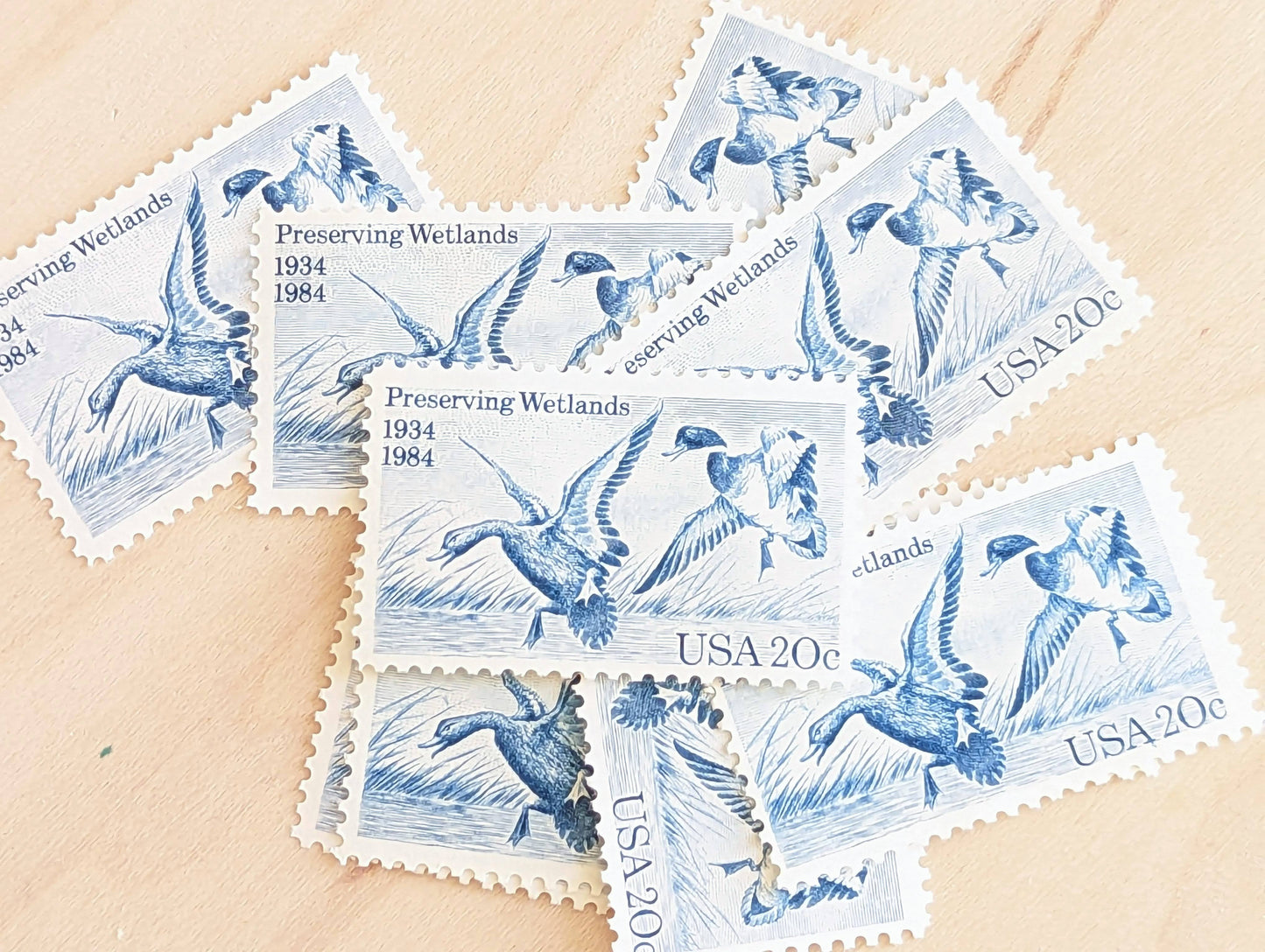 Preserving Wetlands, Vintage Unused USPS 20 Cent Postage Stamps, Preserving Wetlands Stamps, 1984, Gummed