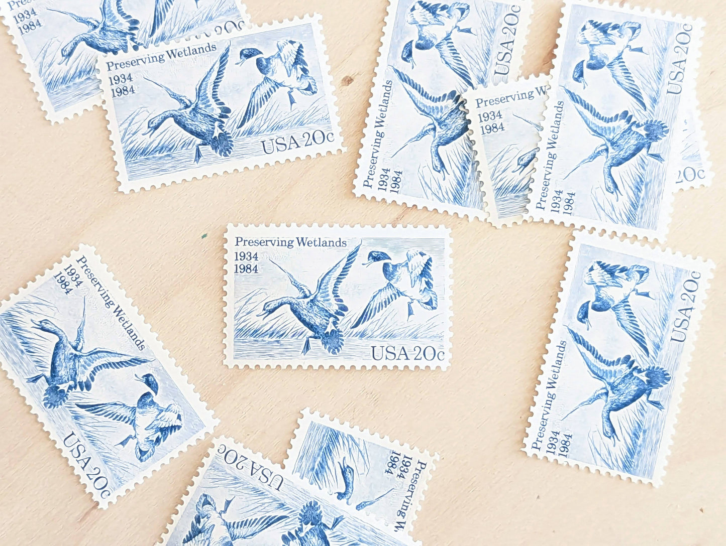 Preserving Wetlands, Vintage Unused USPS 20 Cent Postage Stamps, Preserving Wetlands Stamps, 1984, Gummed