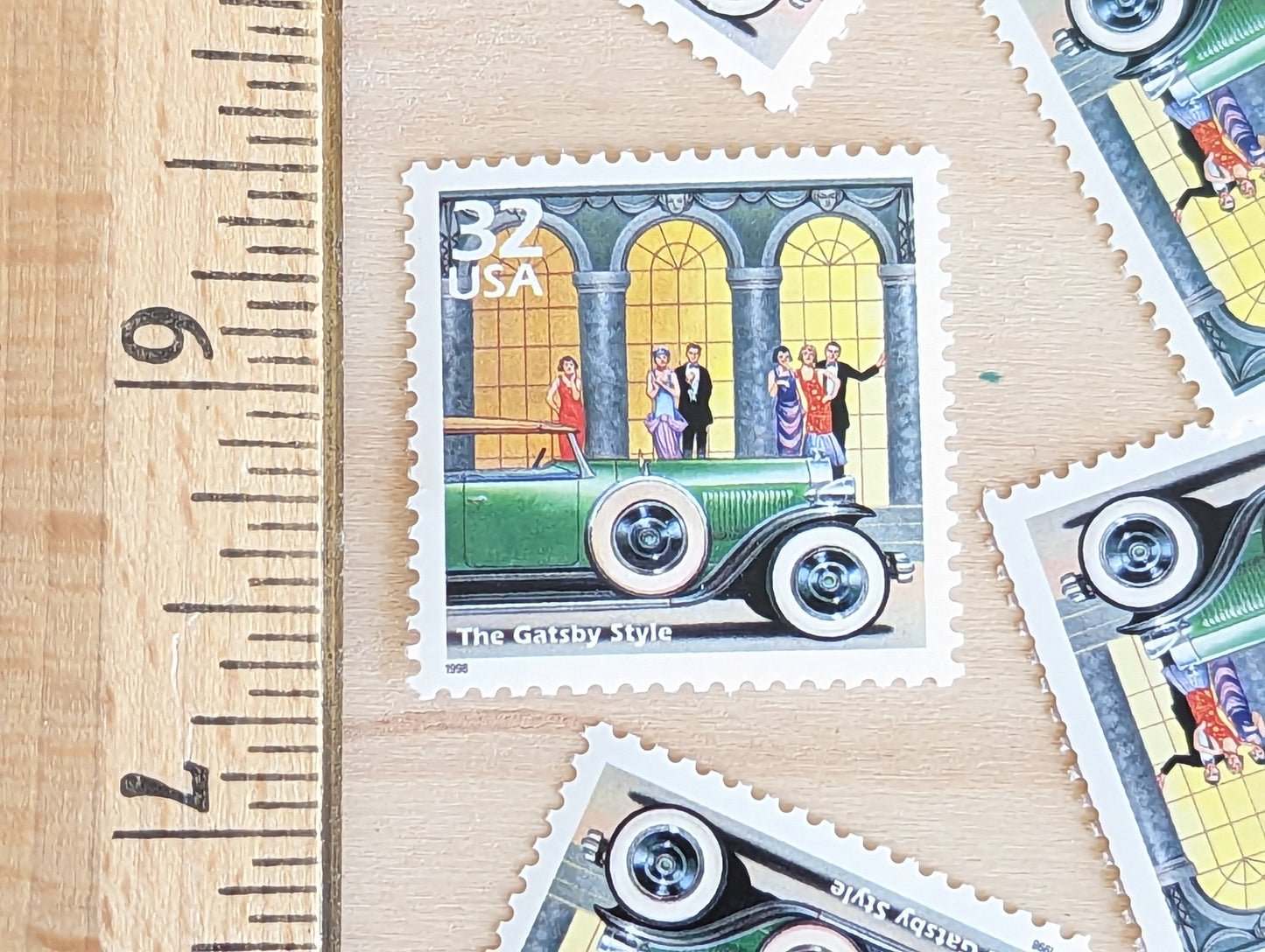 The Great Gatsby, Set of 5, Vintage Unused USPS 32 Cent Postage Stamps, 1920s Celebrate the Century Series 1998, Gummed