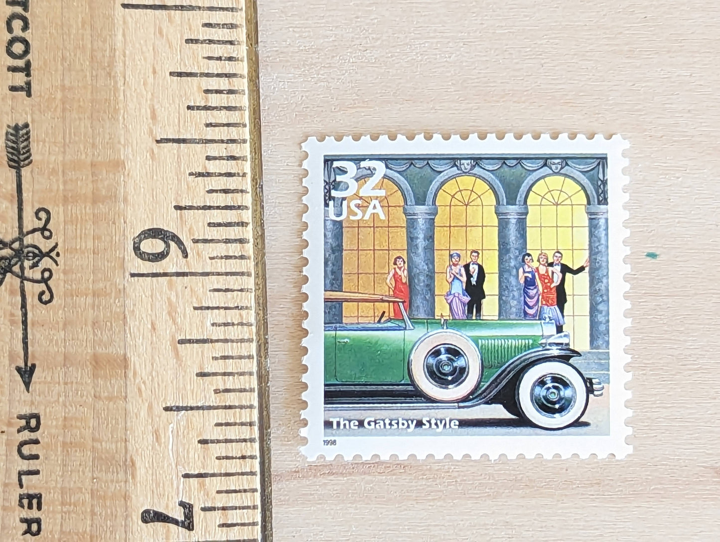 The Great Gatsby, Set of 5, Vintage Unused USPS 32 Cent Postage Stamps, 1920s Celebrate the Century Series 1998, Gummed