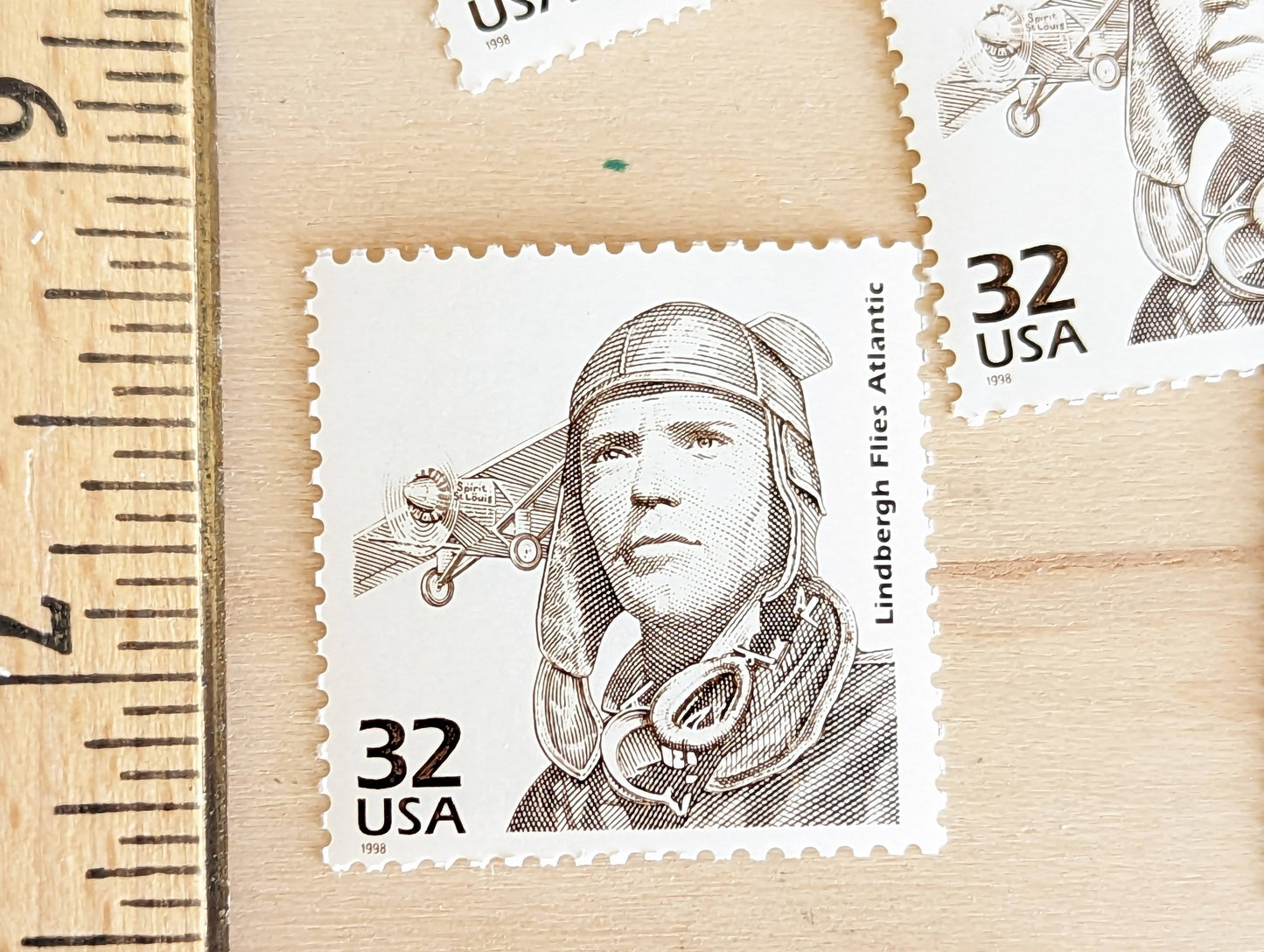 Charles Lindbergh, Set of 5, Vintage Unused USPS 32 Cent Postage Stamps, 1920s Celebrate the Century Series 1998, Gummed