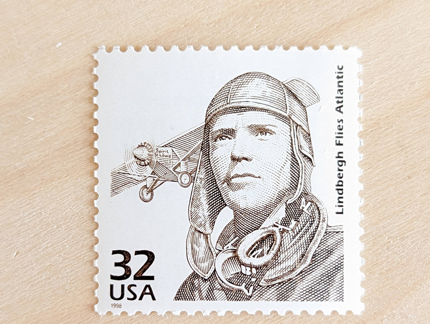 Charles Lindbergh, Set of 5, Vintage Unused USPS 32 Cent Postage Stamps, 1920s Celebrate the Century Series 1998, Gummed
