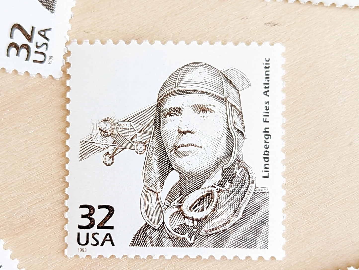 Charles Lindbergh, Set of 5, Vintage Unused USPS 32 Cent Postage Stamps, 1920s Celebrate the Century Series 1998, Gummed