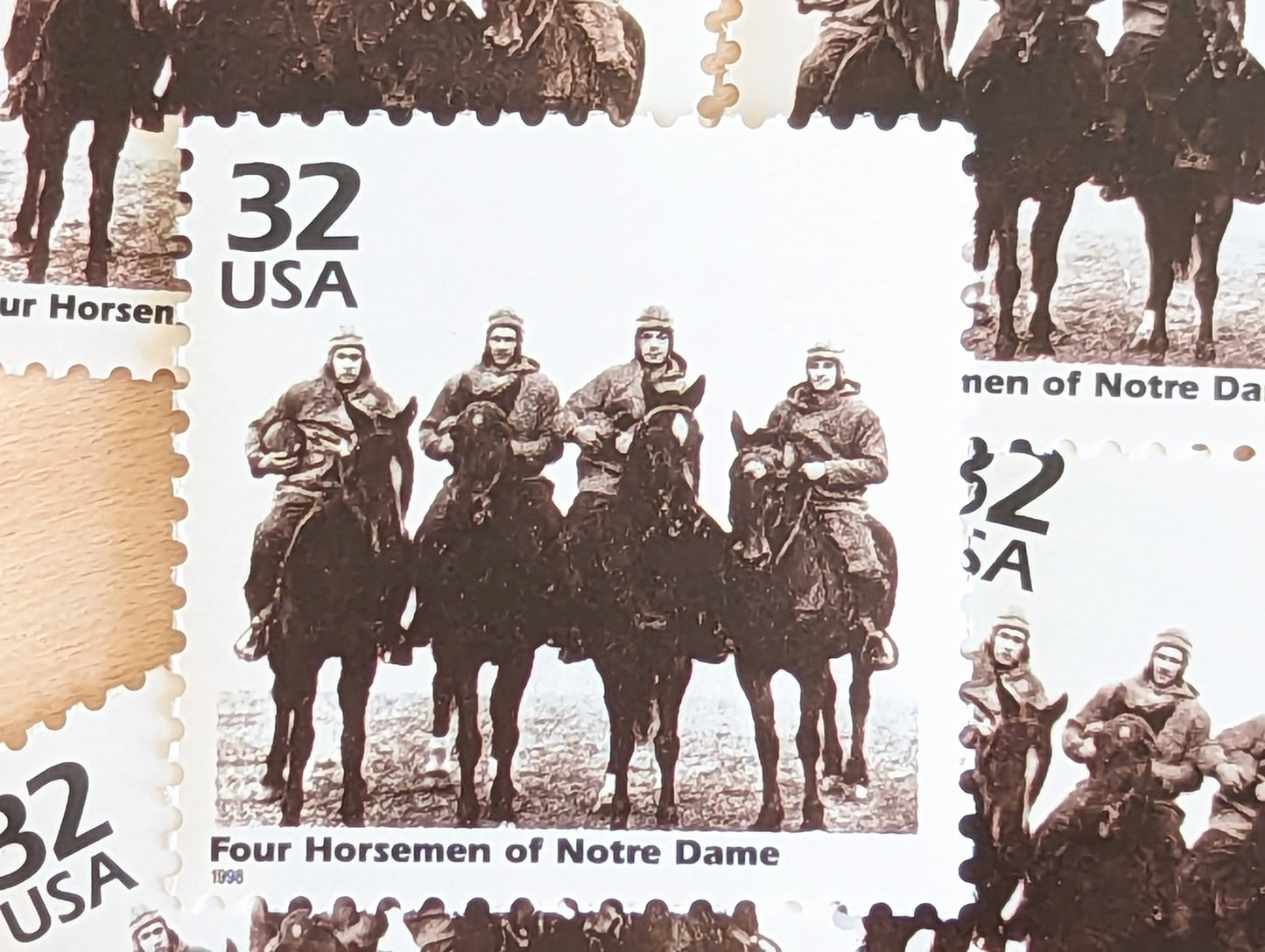 5 Notre Dame's Four Horsemen, 32 Cent, 1998, 1920s Celebrate The Century, Unused Postage Stamps