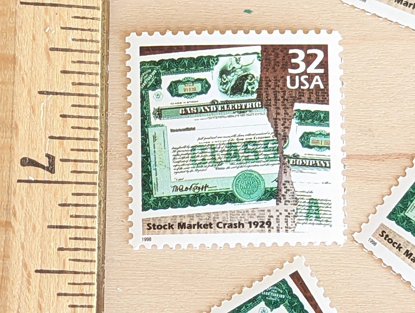 Stock Market, Set of 5, Vintage Unused USPS 32 Cent Postage Stamps, 1920s Celebrate the Century Series 1998, Gummed