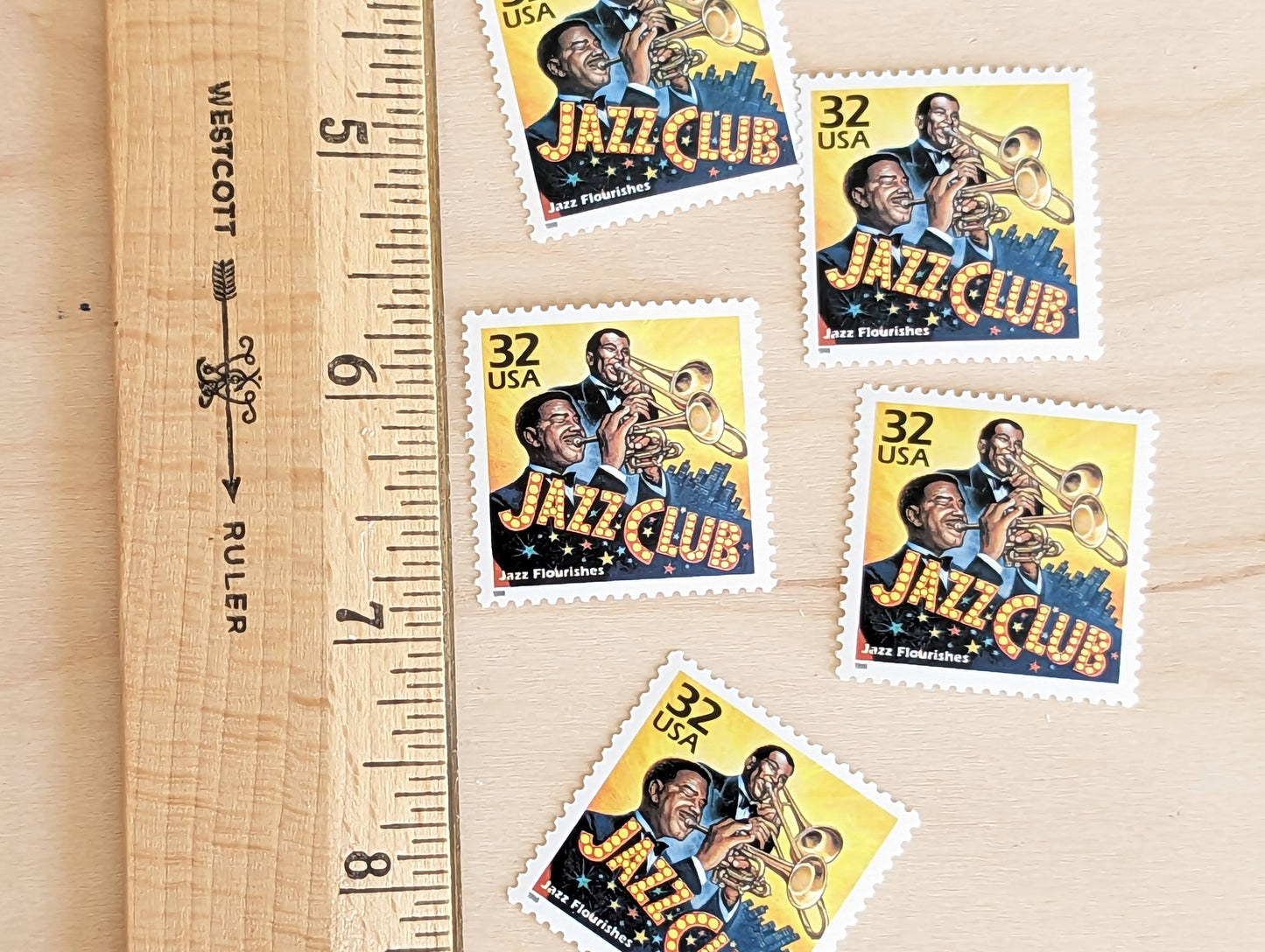 Jazz, Set of 5, Vintage Unused USPS 32 Cent Postage Stamps, 1920s Celebrate the Century Series 1998, Gummed