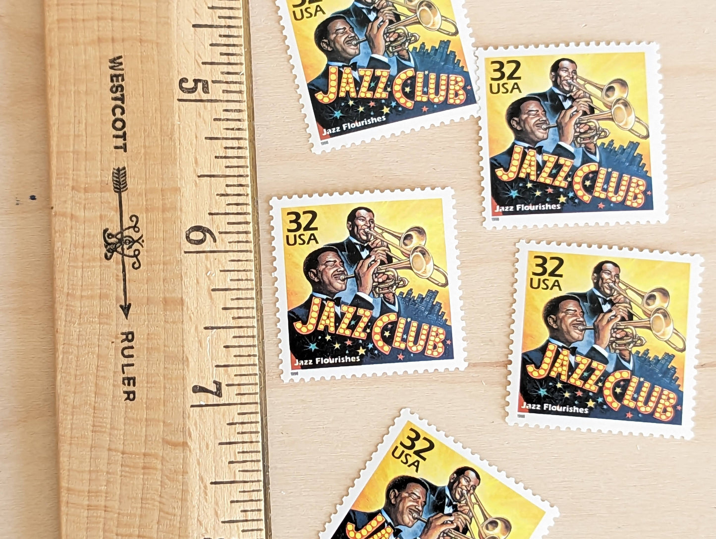 Jazz, Set of 5, Vintage Unused USPS 32 Cent Postage Stamps, 1920s Celebrate the Century Series 1998, Gummed
