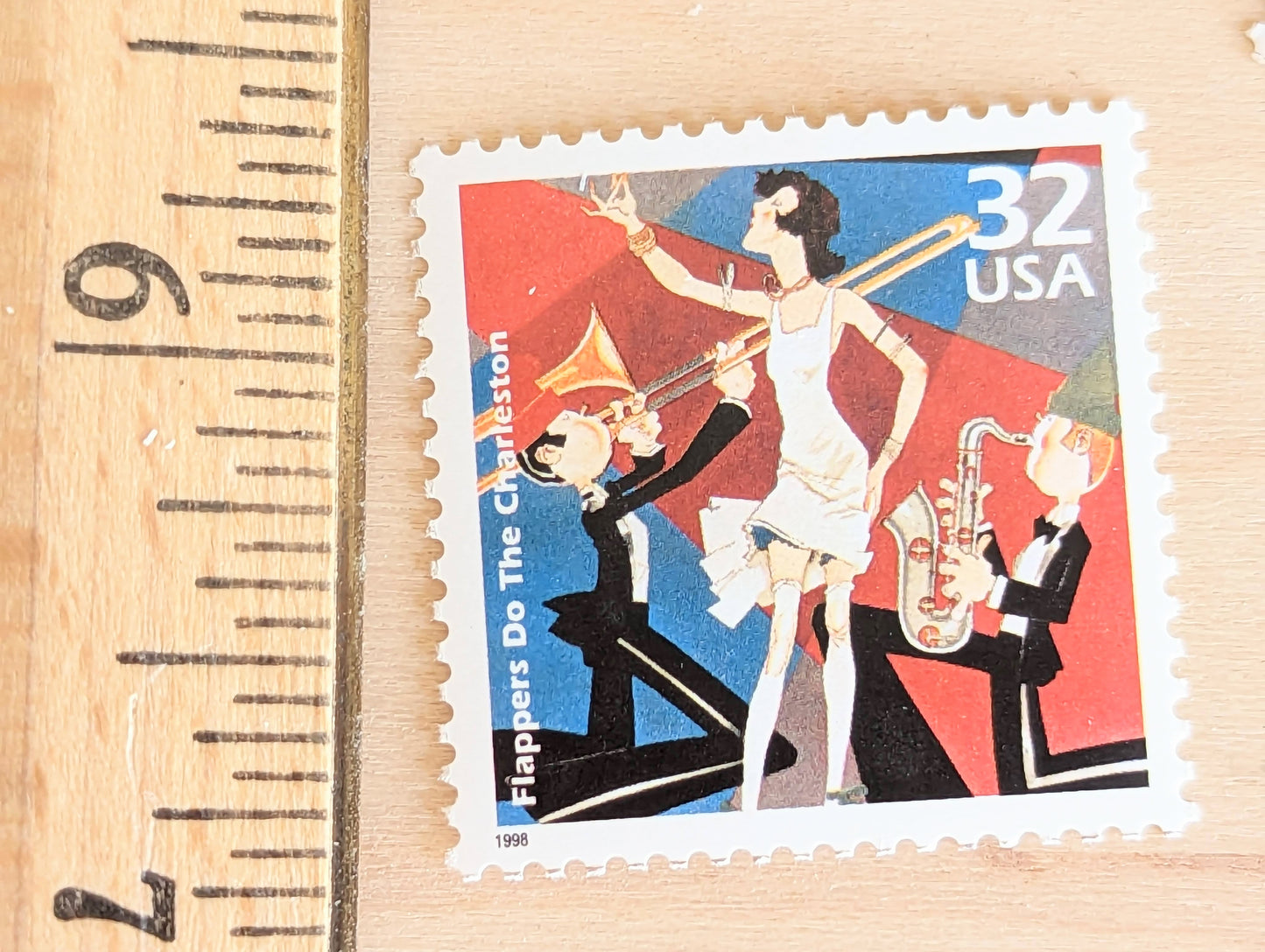 Flappers, Set of 5, Vintage Unused USPS 32 Cent Postage Stamps, 1920s Celebrate the Century Series 1998, Gummed