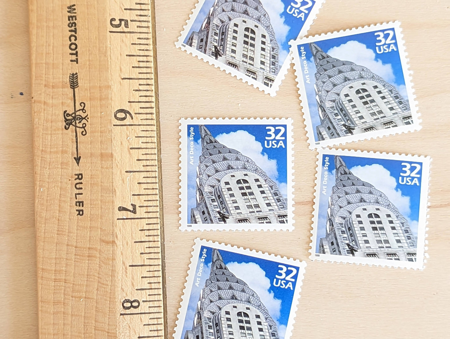 Art Deco, Set of 5, Vintage Unused USPS 32 Cent Postage Stamps, 1920s Celebrate the Century Series 1998, Gummed