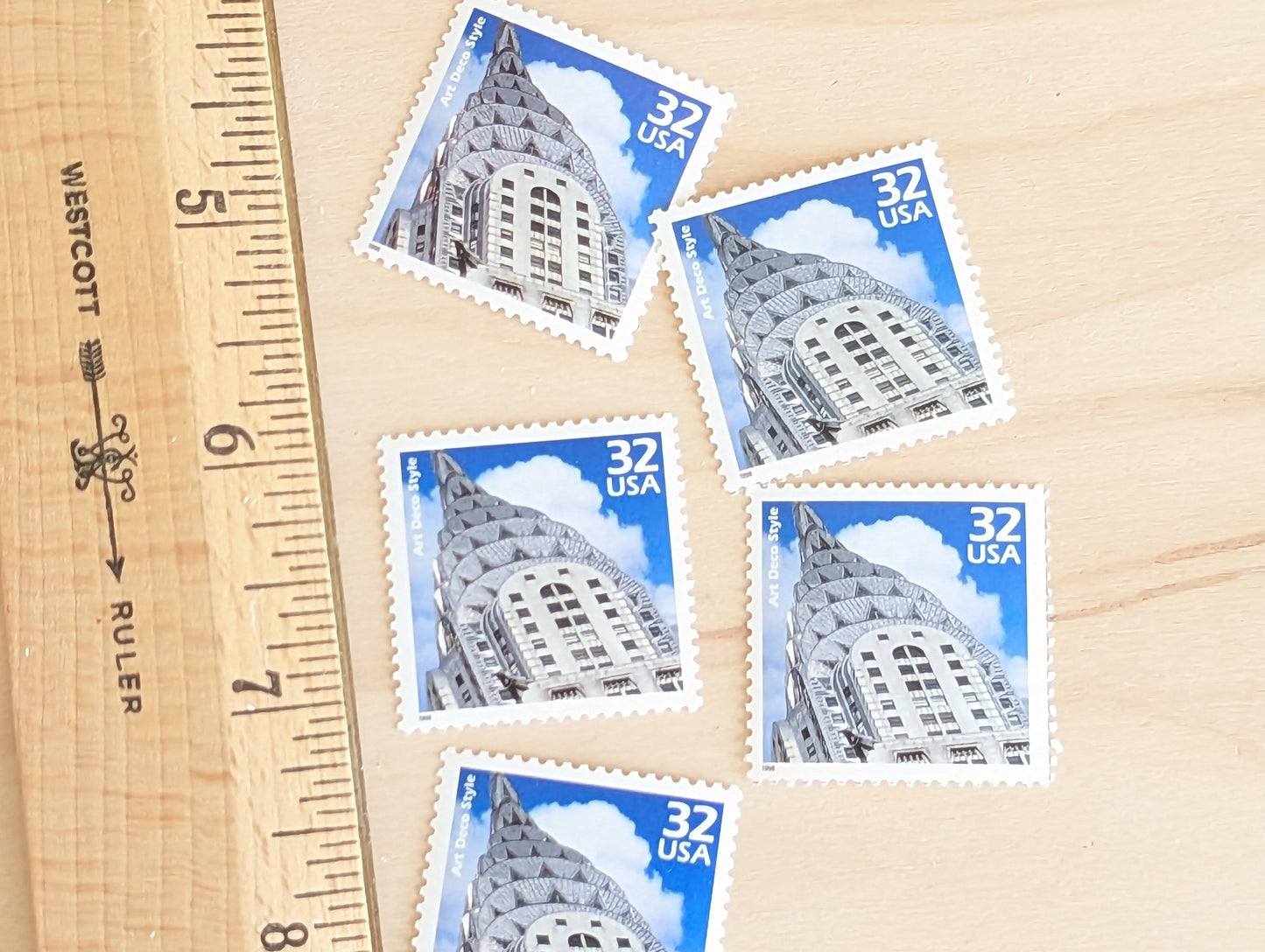 Art Deco, Set of 5, Vintage Unused USPS 32 Cent Postage Stamps, 1920s Celebrate the Century Series 1998, Gummed