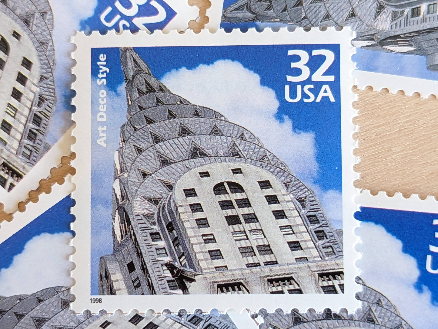Art Deco, Set of 5, Vintage Unused USPS 32 Cent Postage Stamps, 1920s Celebrate the Century Series 1998, Gummed