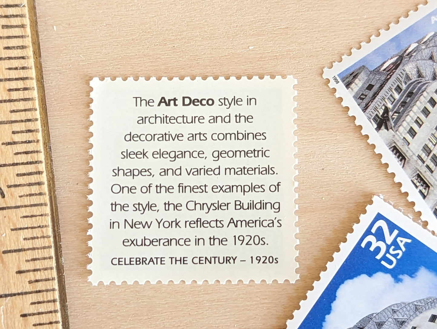 Art Deco, Set of 5, Vintage Unused USPS 32 Cent Postage Stamps, 1920s Celebrate the Century Series 1998, Gummed