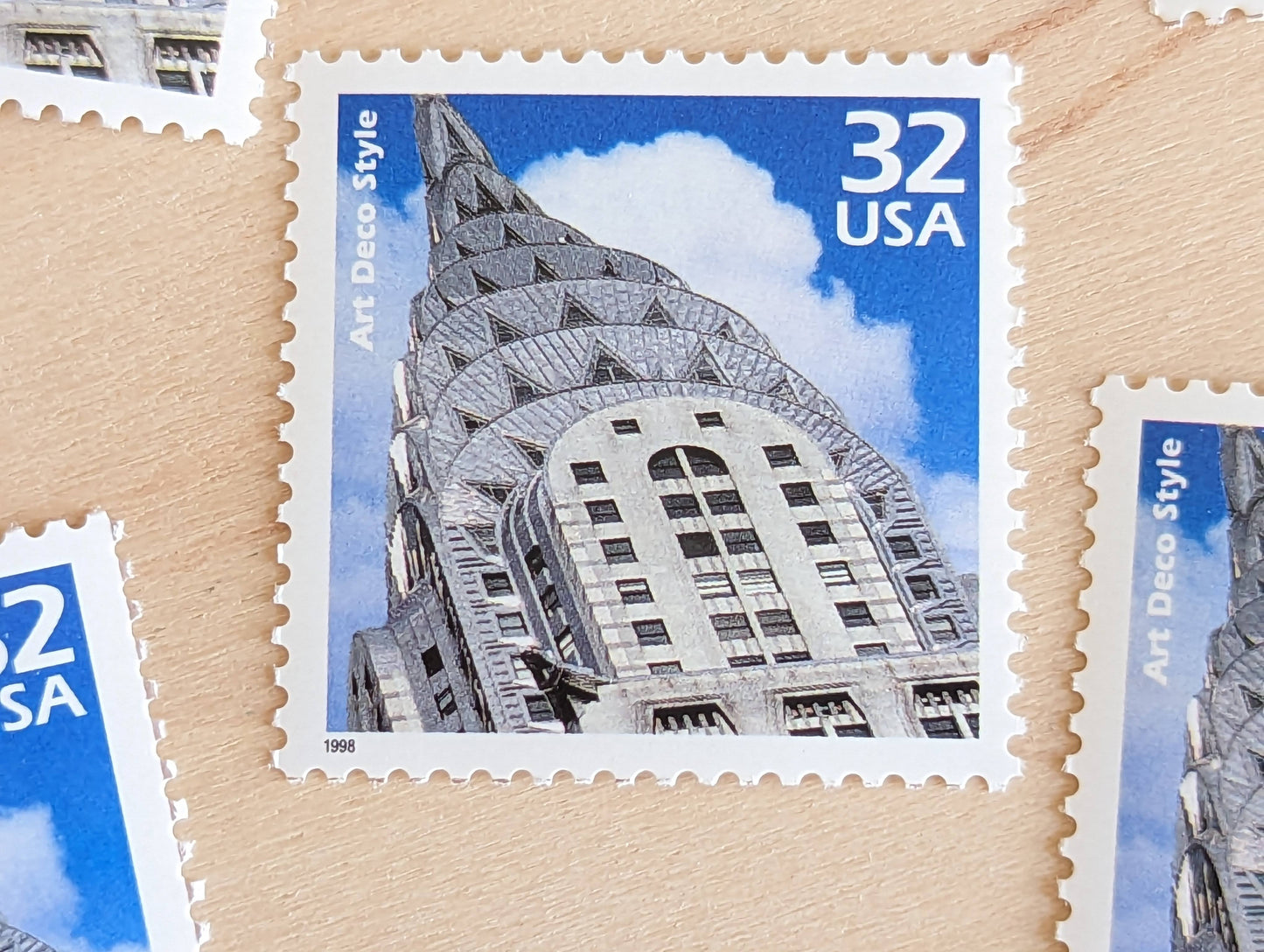 Art Deco, Set of 5, Vintage Unused USPS 32 Cent Postage Stamps, 1920s Celebrate the Century Series 1998, Gummed